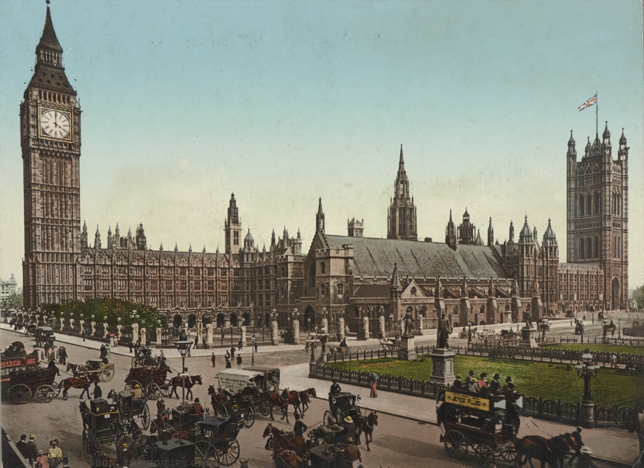 国会議事堂、ロンドン、1890-1900年頃（フォトクローム・メカニカル・プリント 作： 不明