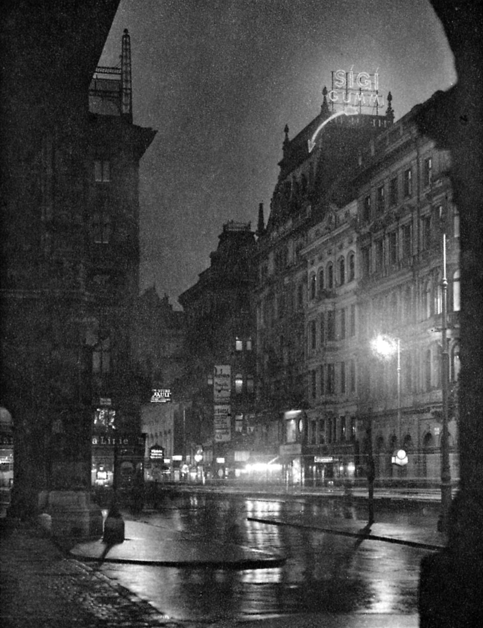 夜のケルントナー通り、ウィーン 作： 無名の画家