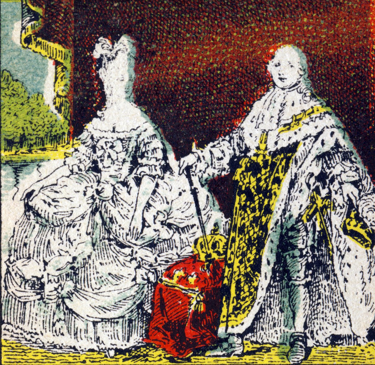 フランス国王ルイ16世と王妃マリー・アントワネット。Histoire de France "に掲載されたエングレーヴィング。24 rue d