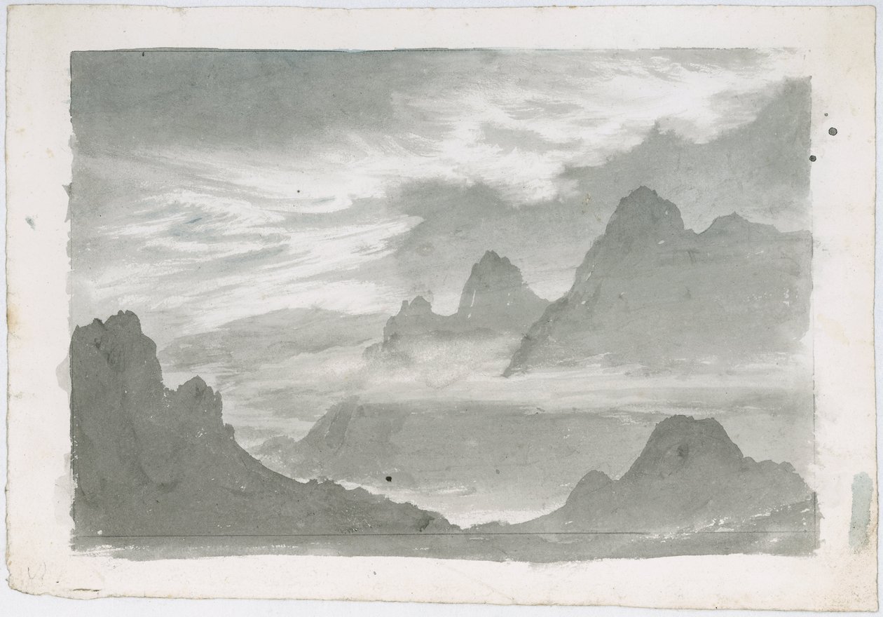山の斜面を覆う層雲、1803-1811年頃 作： 無名の画家