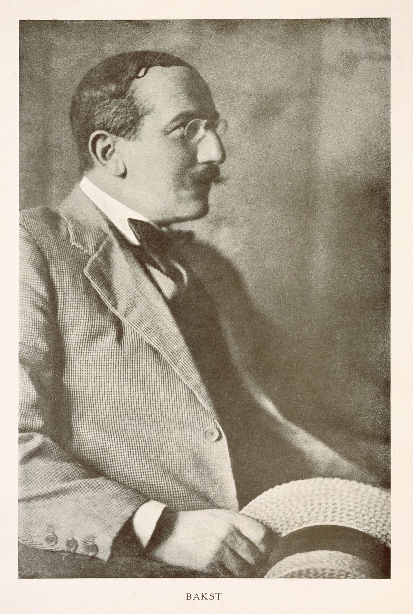 レオン・バクスト（1866-1924）、ロシアの画家、ポートレート写真（モノクロ写真 作： 不明