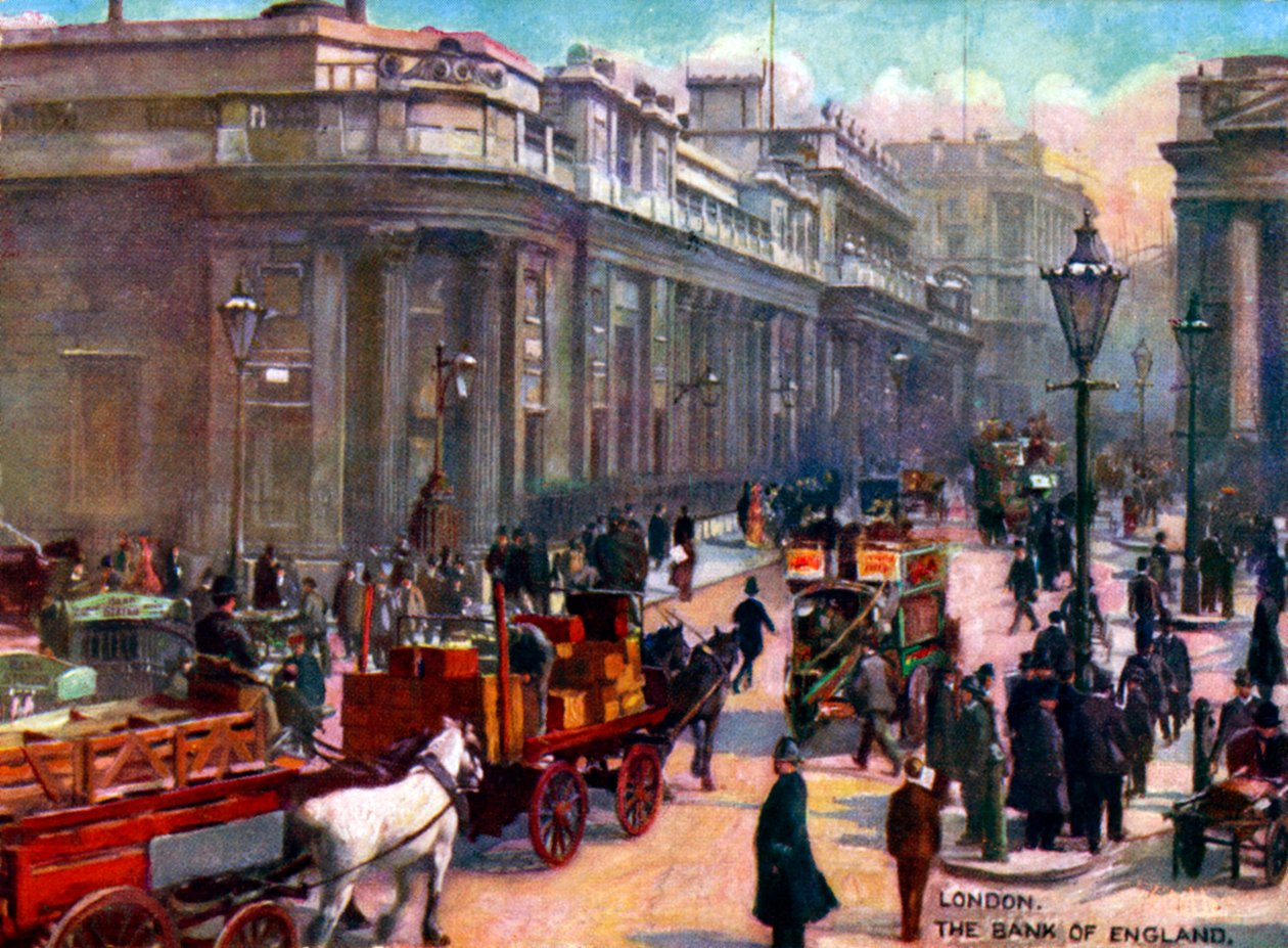 ロンドン-イングランド銀行1900年代初頭 作： 無名の画家