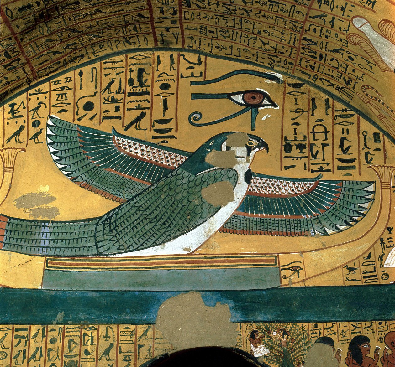 ルクソール (ルクソール、ルクソール) テーベ: Deir el Medineh、Necropole des artisans。 墓場の第18王朝のホルス神。 作： 無名の画家