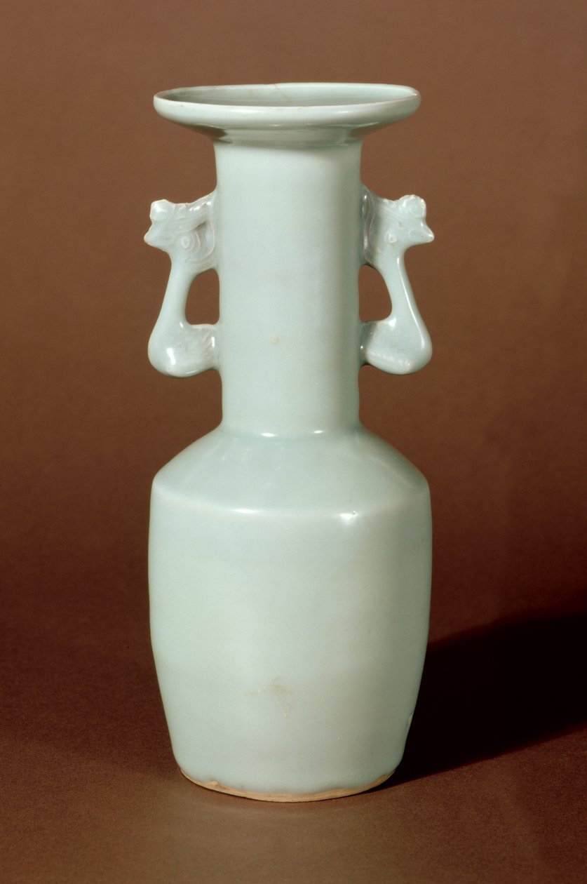 龍驤青磁鳳凰文瓶 宋時代（960～1279）12～13世紀 磁器、灰緑釉 作： 不明