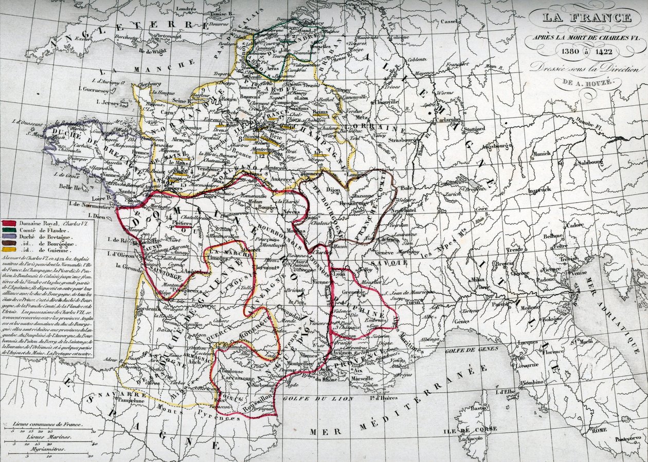 シャルル6世時代のフランス地図 作： 無名の画家