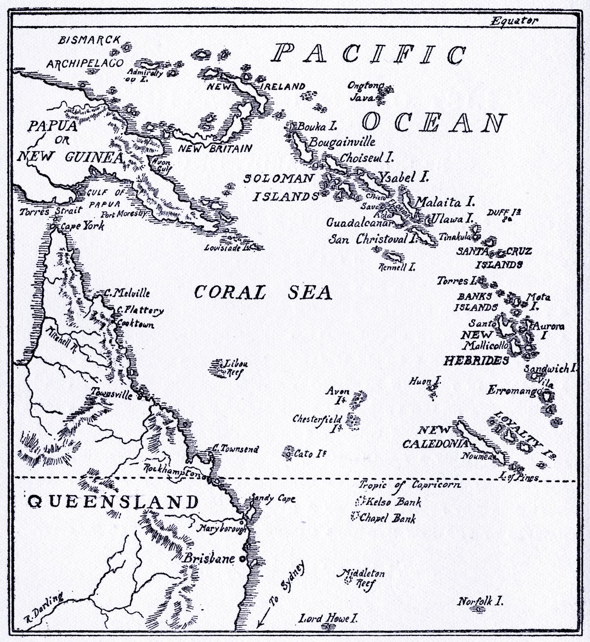メラネシアの地図 作： 不明