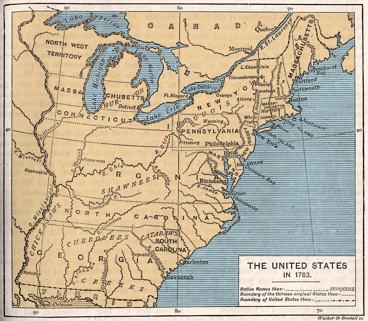 独立後のアメリカ合衆国の地図 作： 無名の画家