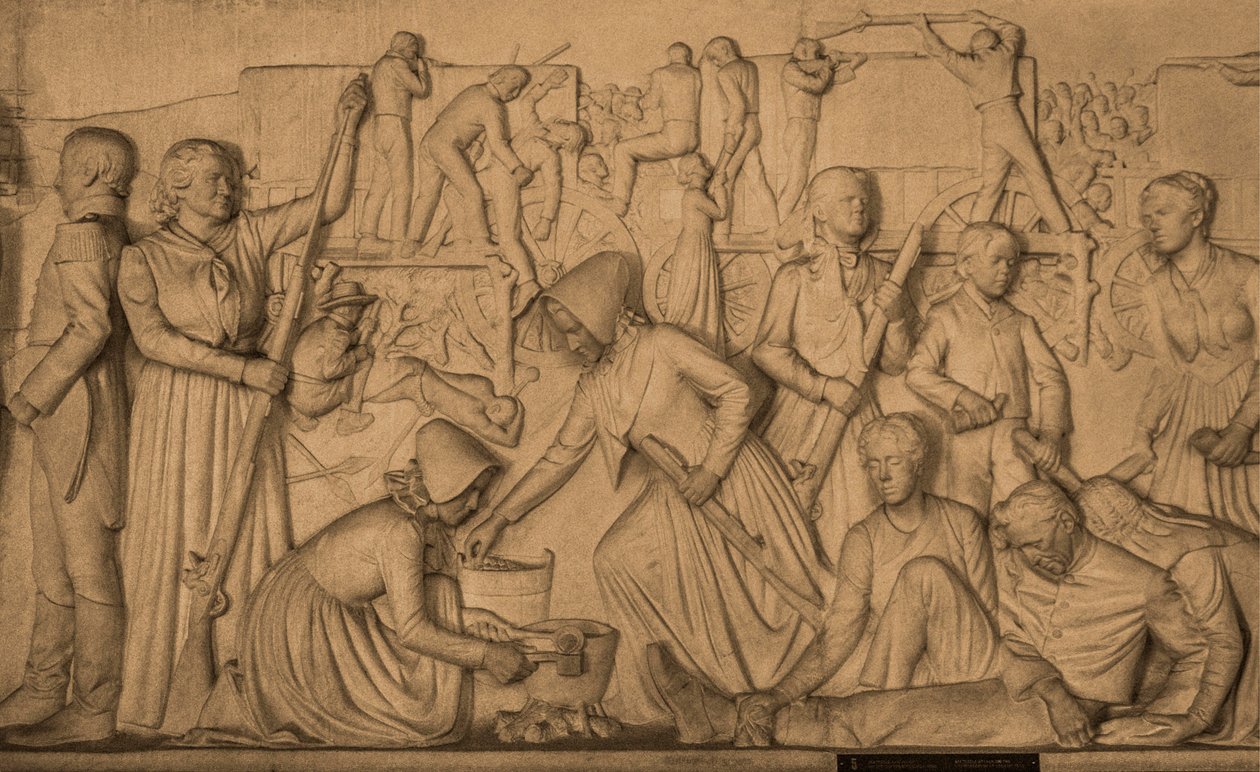 Marble relief with the story of the Boer trek, Voortrekker Monument in honour of the Boers, capital Pretoria, Tshwane, South Africa, Pretoria, Africa (photo)   1438874   ja       japanese Successfully Translated  Original: Bridge in a Continental Town Tran 作： 無名の画家