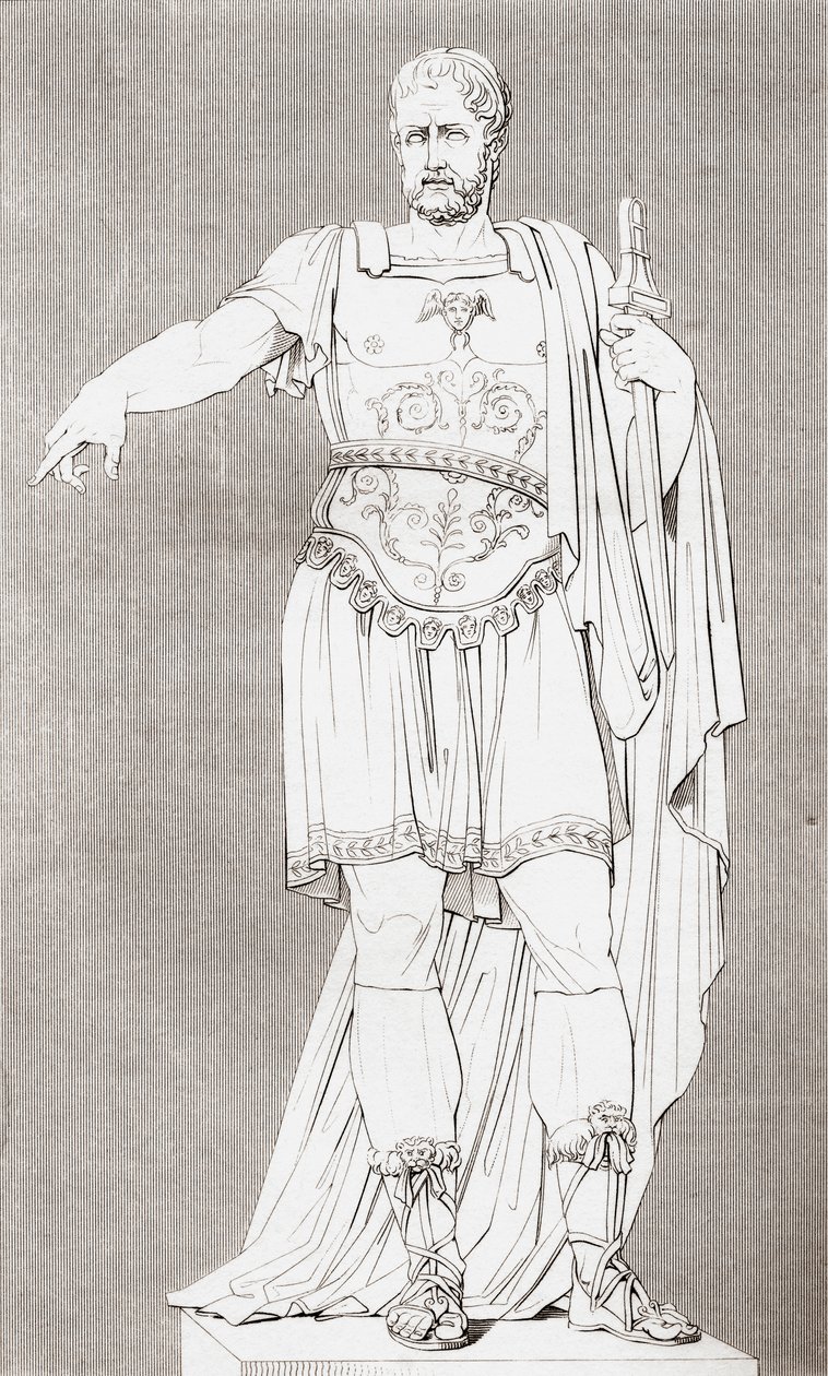 Marcus Furius Camillus (c.c. 446 365 BC.), ローマの軍人・政治家, The Historic Gallery of Portraits and Paintings, published 1808より。 作： 不明