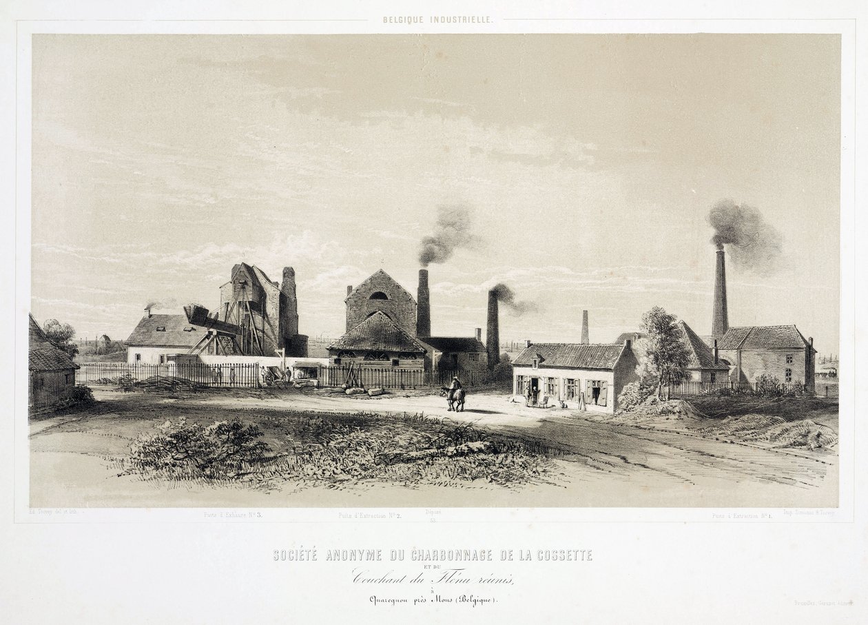 採掘、石炭 De la Cossette Coalmining Company、ベルギー 作： 不明