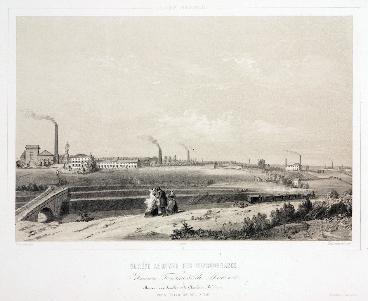 鉱業、石炭 Monceau Fontaine & du Martinet Coalmining Ltd. （ベルギー 作： 不明