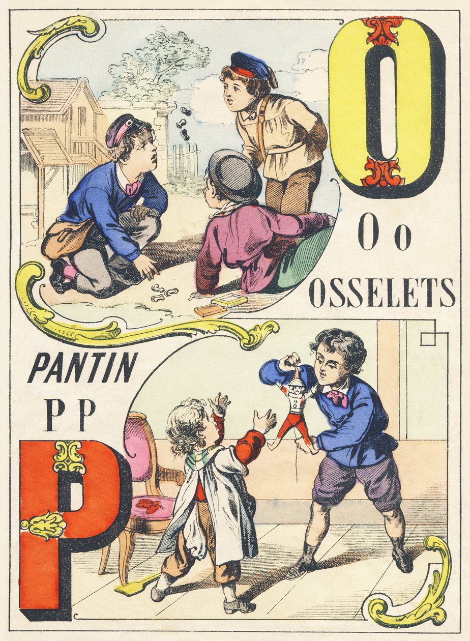 OP：osselets、pantin-Games Alphabet、c.1890（イラスト） 作： 不明