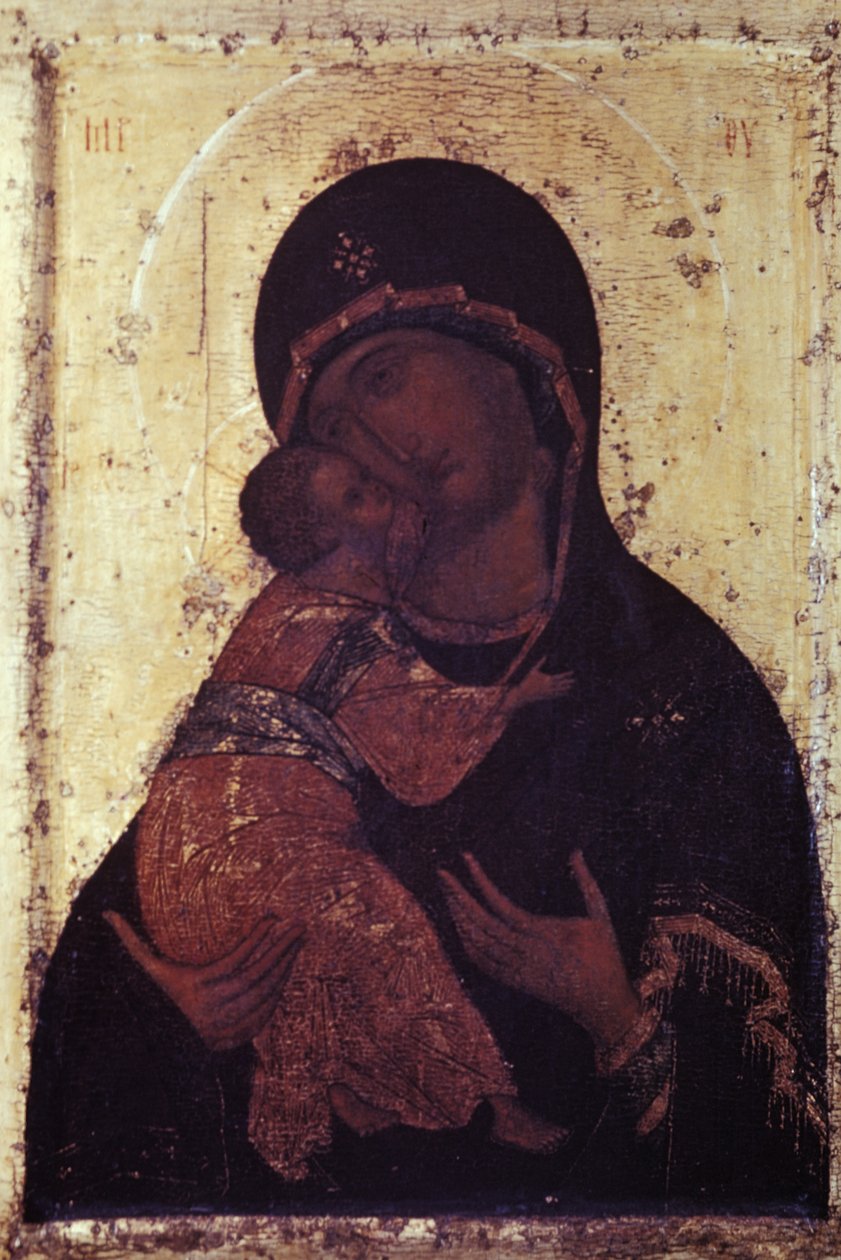 Andrei Rublyovによるウラジミールの聖母のアイコン 作： 無名の画家