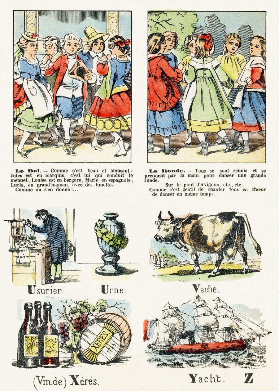 8ページ-ルバルコスチューム、ラロンド-チャイルドエンターテインメントアルファベットc.1890（リトグラフ） 作： 不明