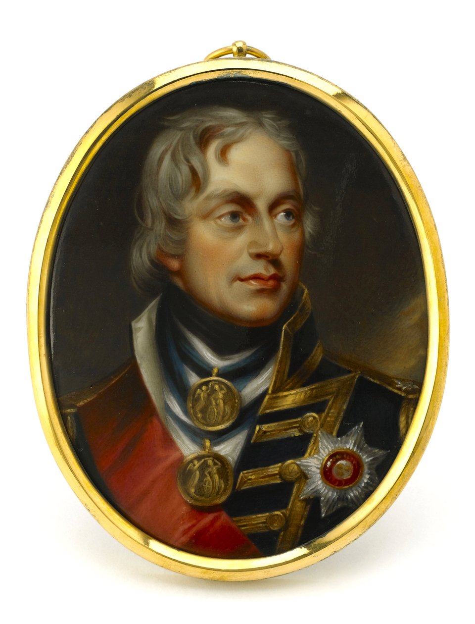 ホレイショ・ネルソン副提督（1758-1805）を描いた細密画。19世紀初頭、ヘンリー・ピアース・ボーン（1779-1855）の肖像。 作： 無名の画家