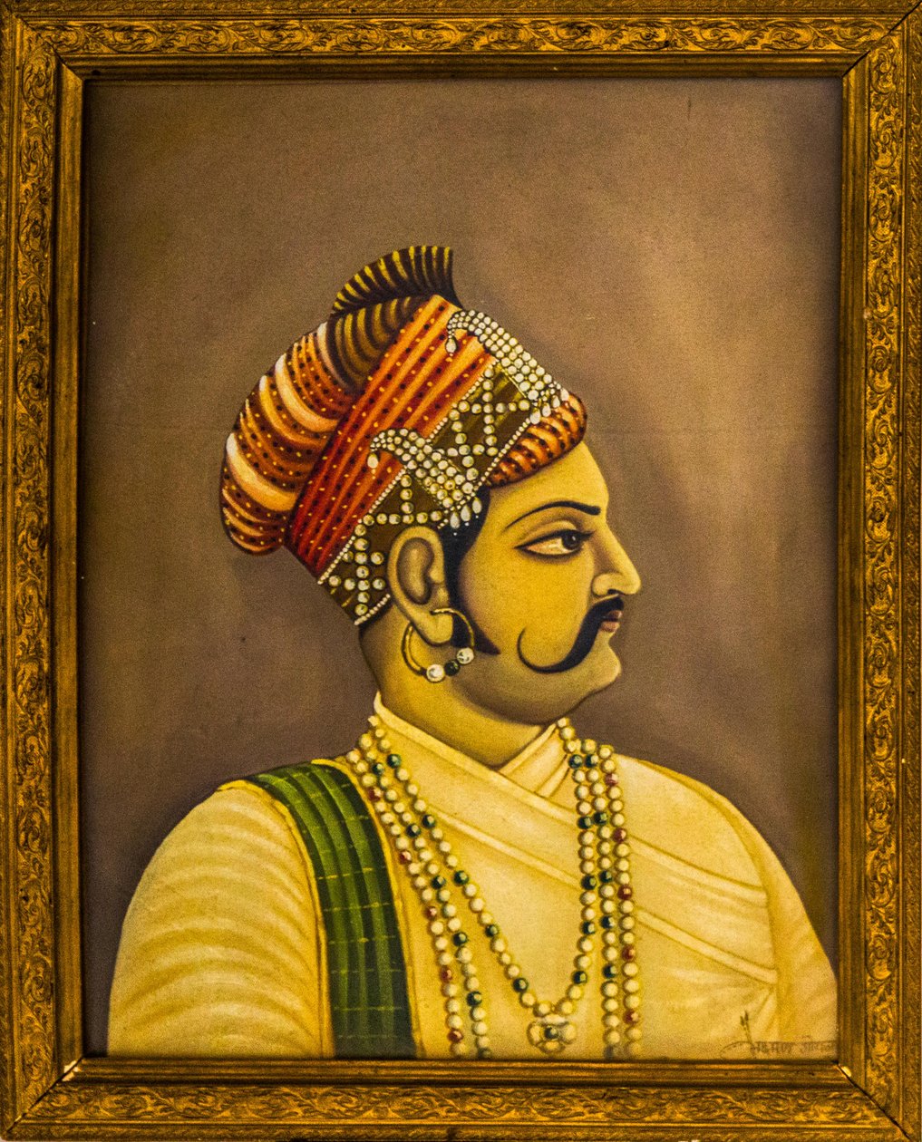 Pinturas de marajás no palácio da cidade, Jaisalmer, uma cidade exótica no deserto de Thar, Jaisalmer, Rajasthan, Índia, Ásia (foto) 作： 無名の画家