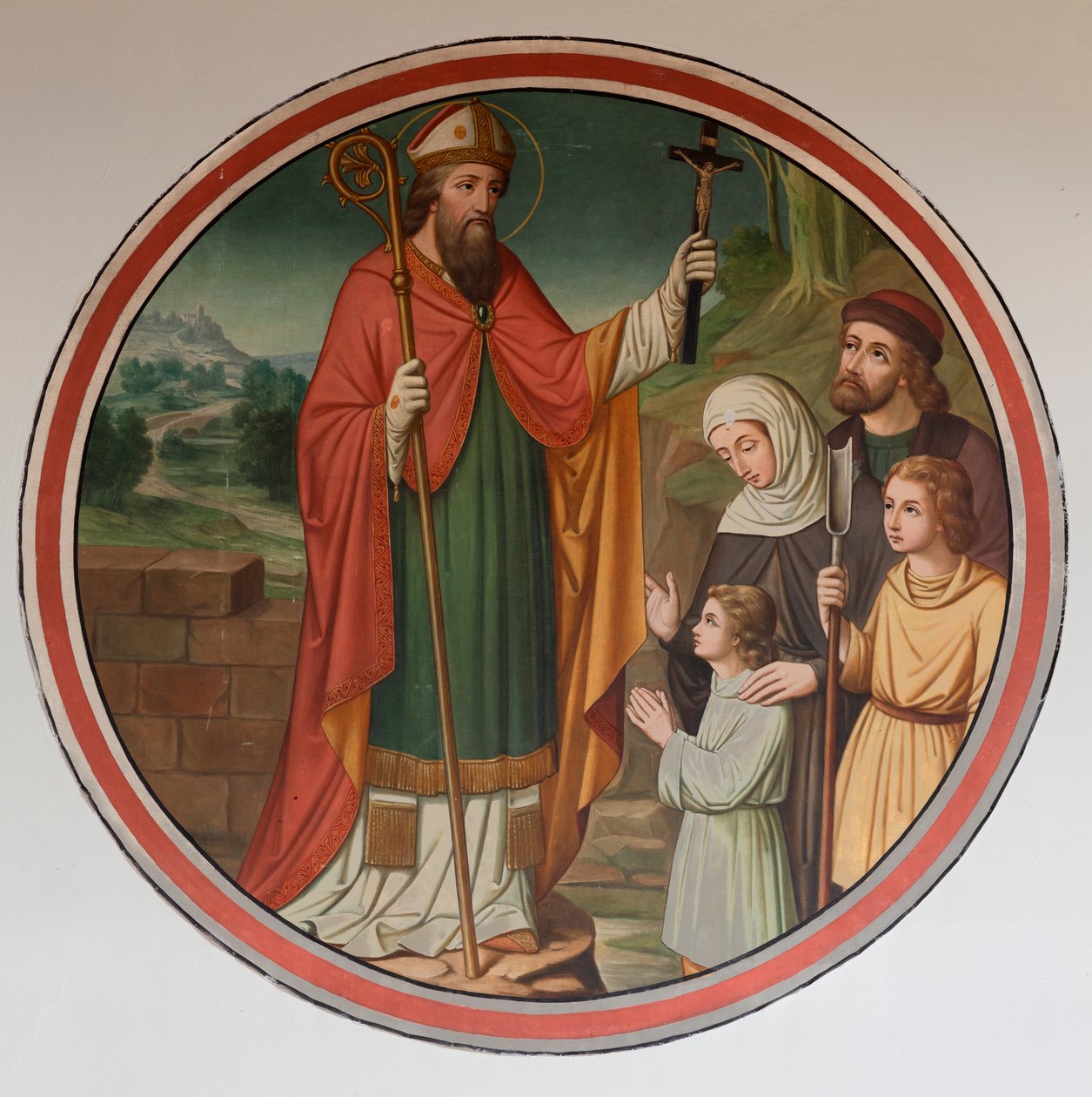 教区教会 (Sint-Denijs-Boekel、教区教会 Sint-Denijs)。 サウザイル。 壁画。 作： 無名の画家