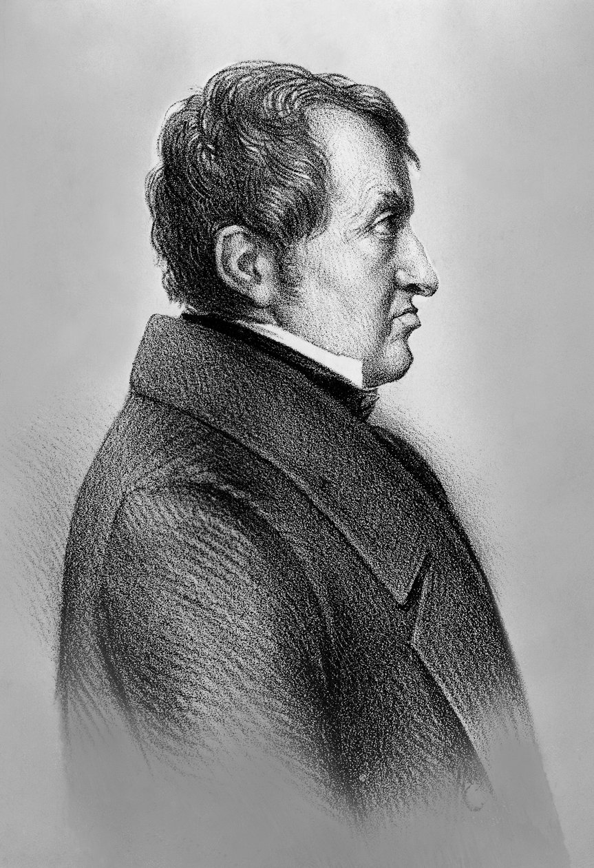 アンドレ・マリー・アンペール（1775-1836）の肖像（フランスの物理学者、数学者、古典電磁気学の創始者の一人 作： 無名の画家