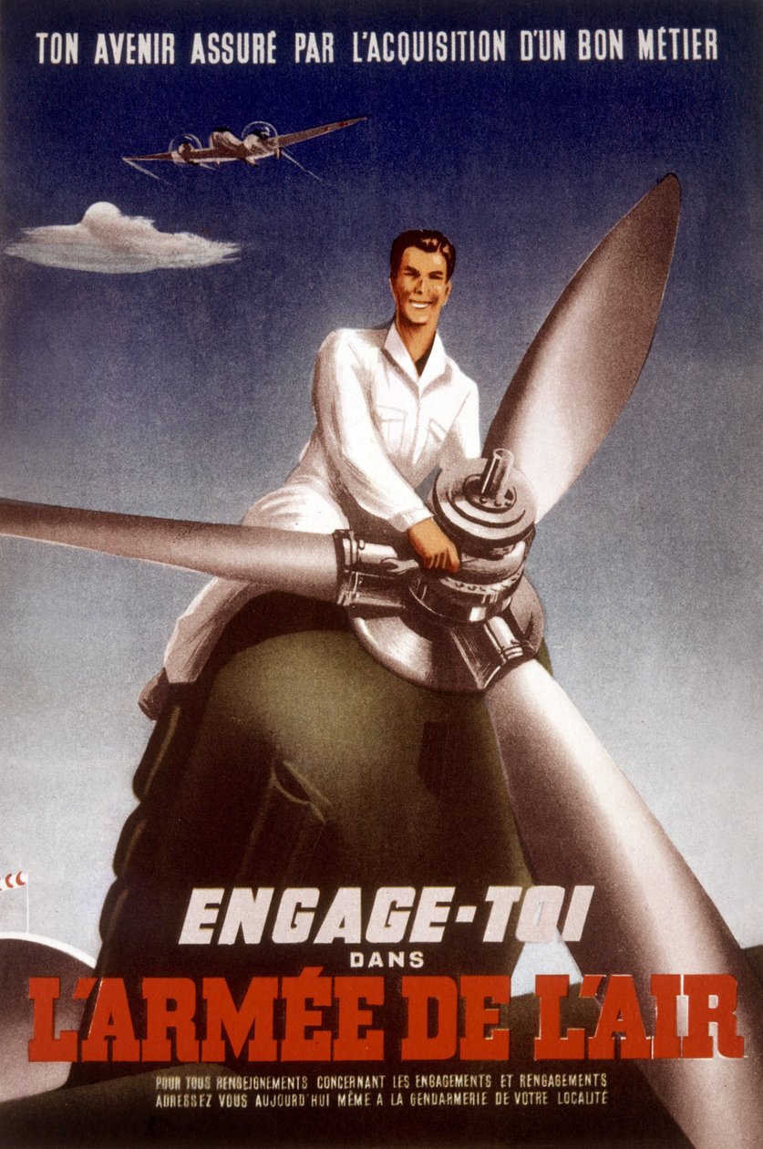 若者の入隊を促すフランス空軍のポスター、1960年頃 作： 不明