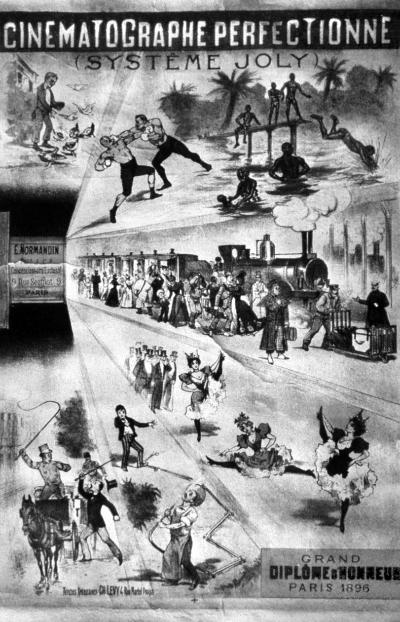 ルミエールシステムを脅かすために1896年に考案されたジョリーシステムのポスター 作： 不明