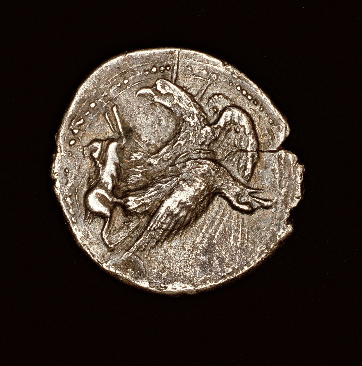 希少な古代ギリシアコイン、アグリゲントゥム、ウサギを連れたワシ、紀元前411年、テトレドラクム銀貨（写真） 作： 無名の画家
