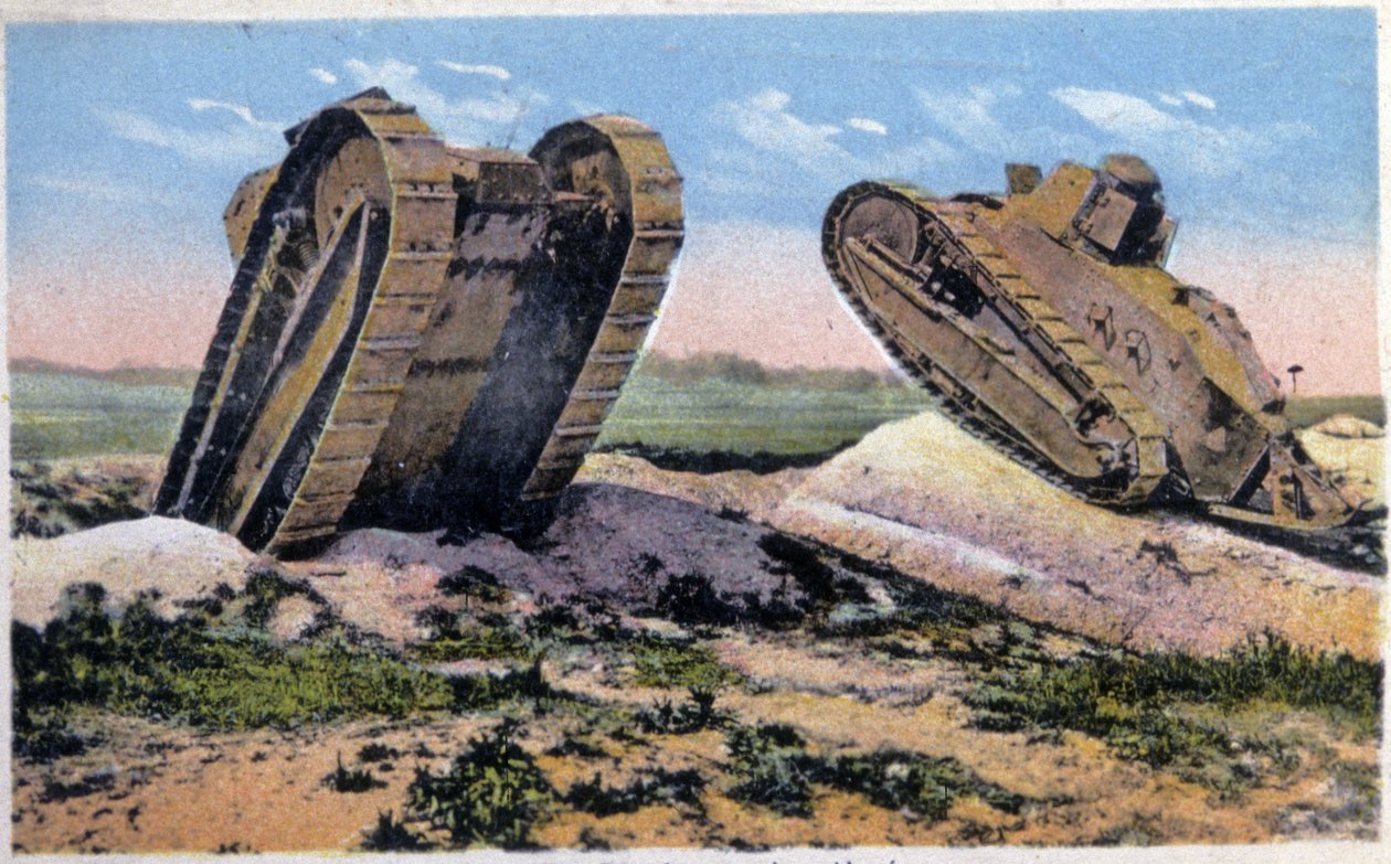 ルノーの戦車、1910年頃（絵葉書） 作： 無名の画家