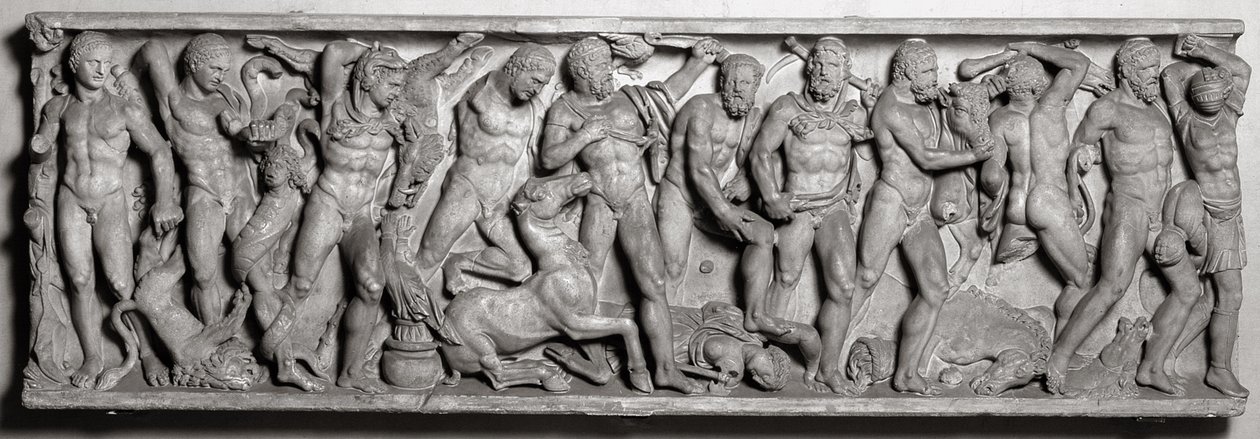 ヘラクレスの労苦を描いた石棺の側面 ローマ時代・2世紀（大理石製 作： 不明