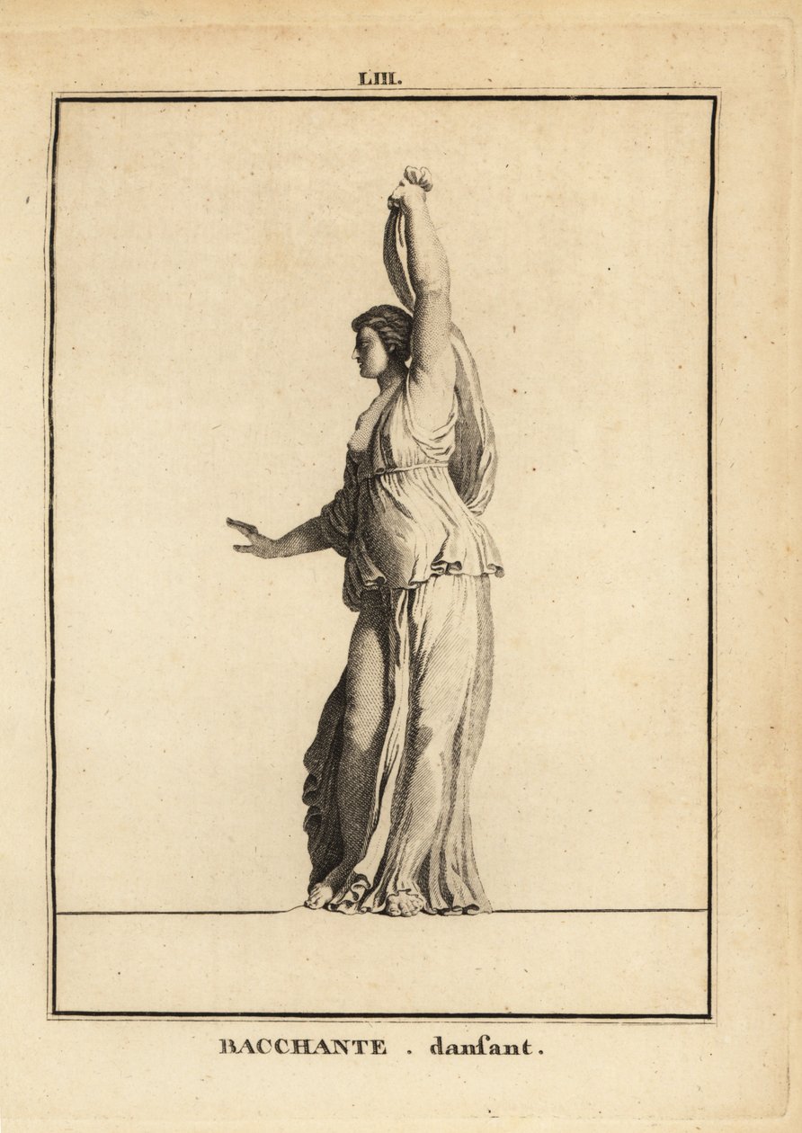 ローマ神話のワインの神バッカスの信者であるバッカンテの踊り子の像