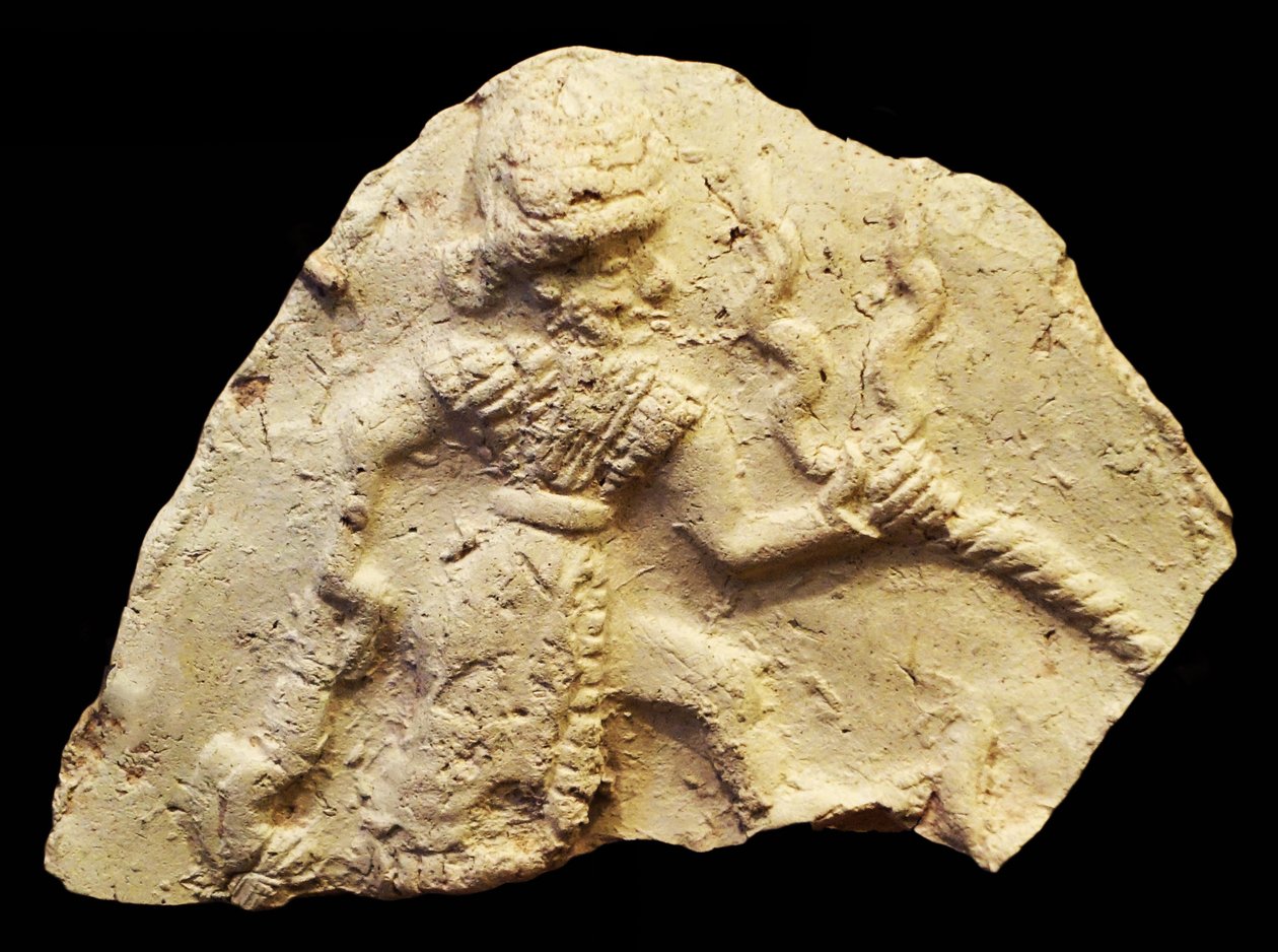 嵐の神イシュチャリ、イスンラルサ、バビロン、メソポタミア、紀元前2000年から1600年頃を描いたタブレット 作： 不明