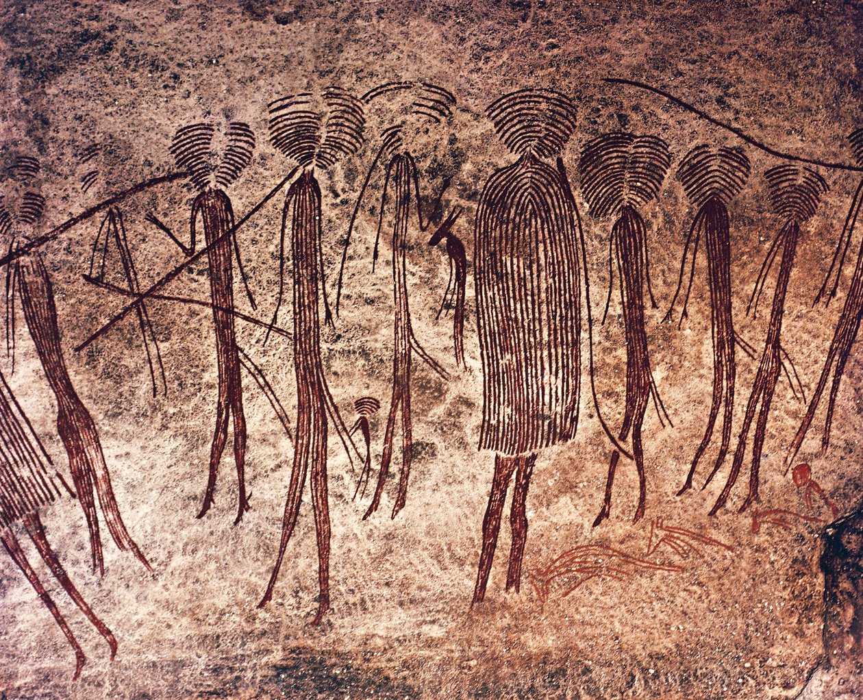 タンザニア、ドドマ地方、コンドア、岩の絵 作： 無名の画家