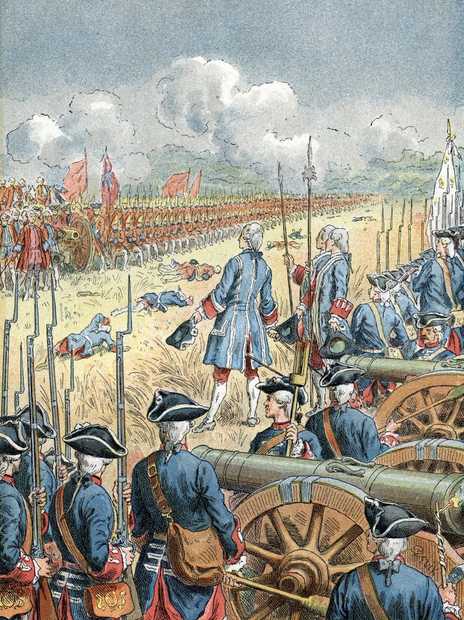 フォントノワの戦い (1745 年): ジョセフ ダンテロックス伯爵が「紳士レ ザングレ、先に撃て」と答える 作： 無名の画家