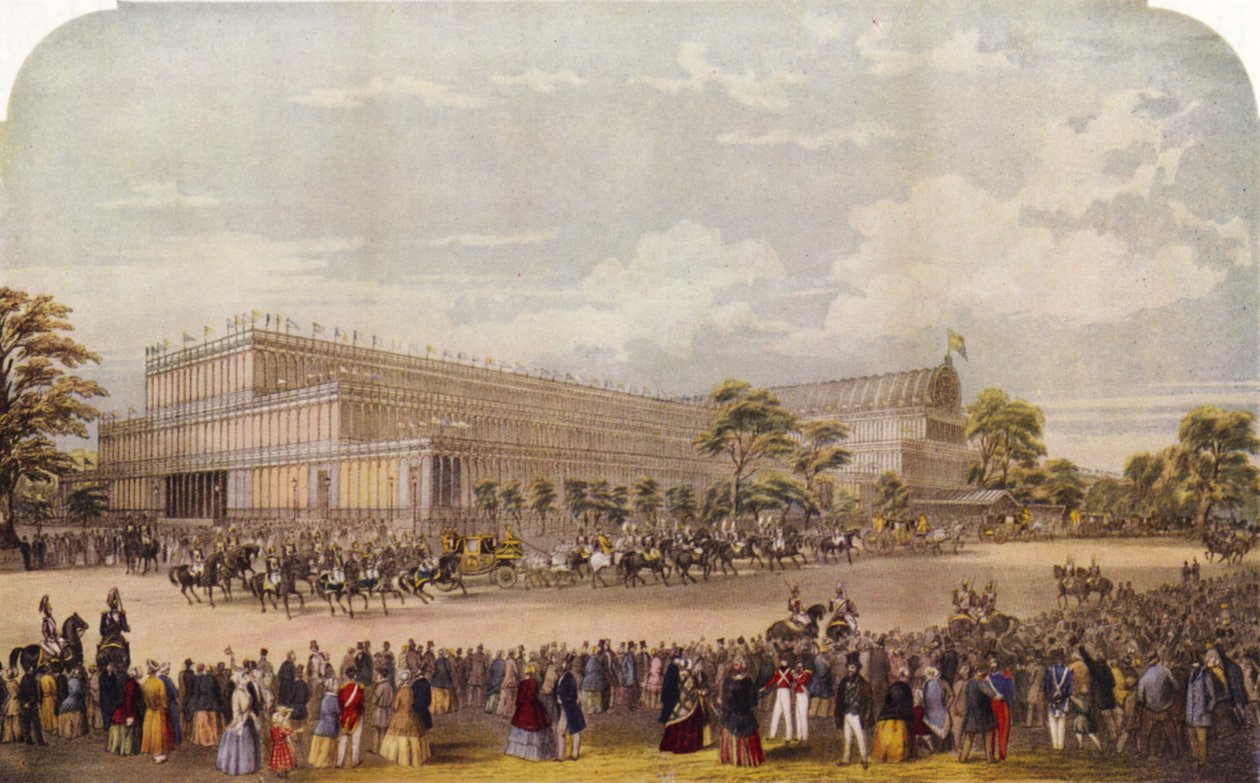 1851年のロンドン万国博覧会（プリント） 作： 無名の画家