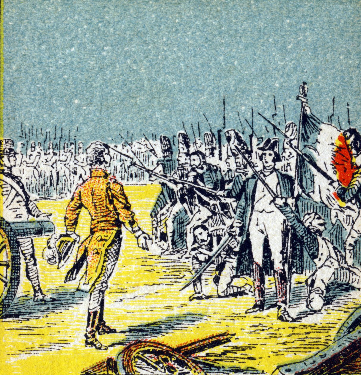 百日紅。1815年、ナポレオン1世・ボナパルトのワーテルローへの敗北。Histoire de France "に掲載されたエングレーヴィング。24 rue d