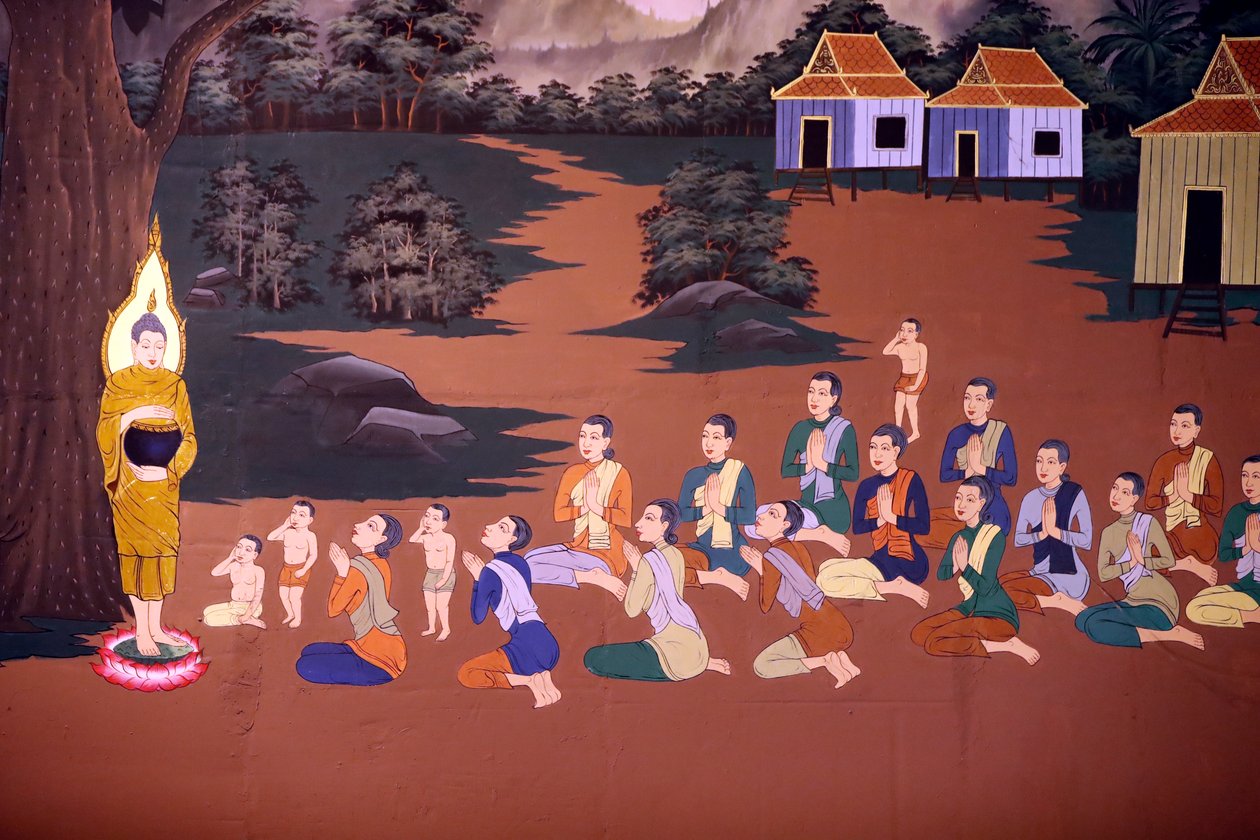 The Life of the Buddha, Wall fresco, Wat Botum temple, Phnom Penh, 2022 (photo)   1441011   ja       japanese Successfully Translated  Original: Dedham Vale Translat: Dedham Vale 1433225 ja japanese Successfully Translated Original: Valley Landscape (oil o 作： 無名の画家