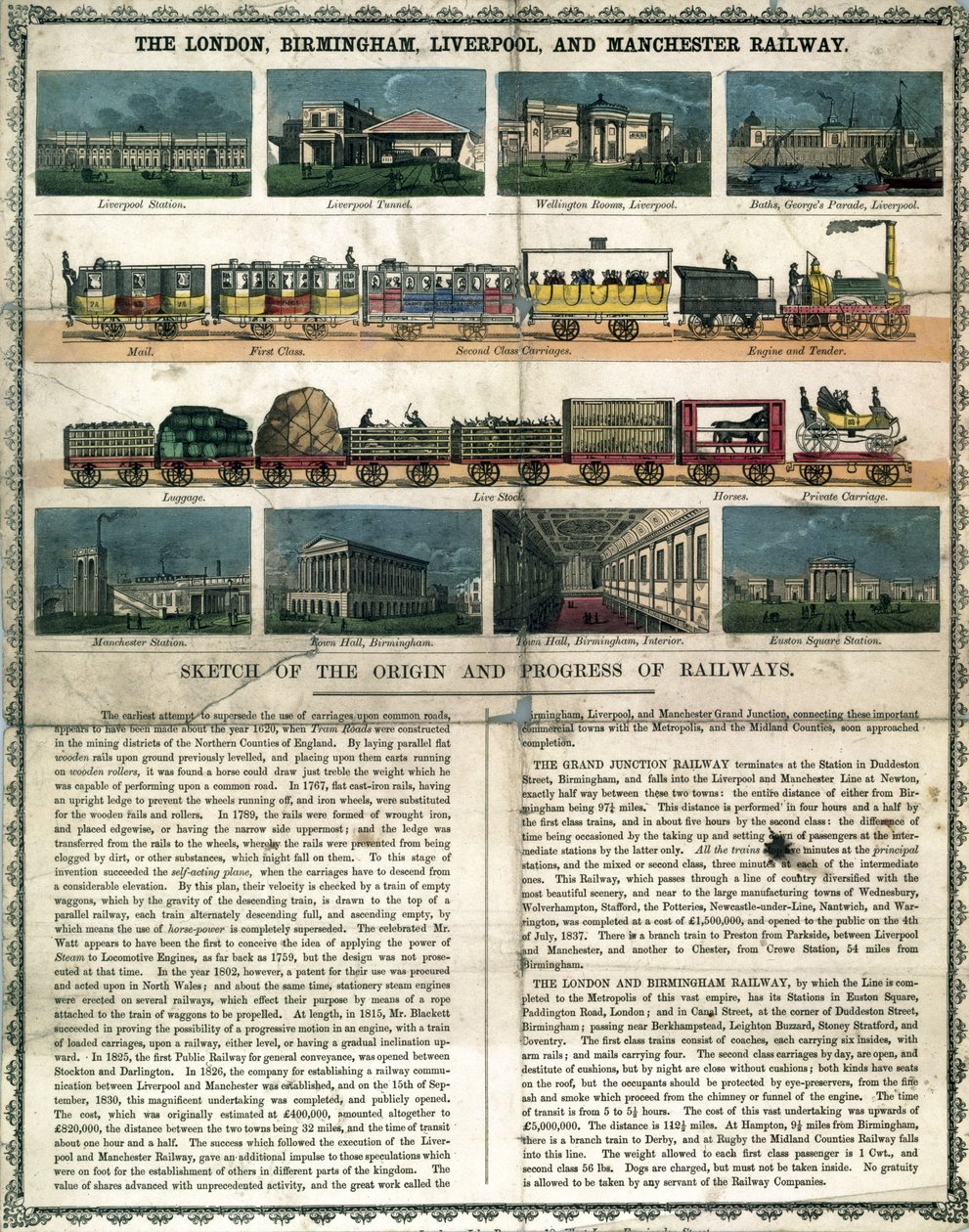 1860年頃のロンドン・バーミンガム・リバプール・マンチェスター鉄道（ジグソーパズルの説明用リーフレットより 作： 不明