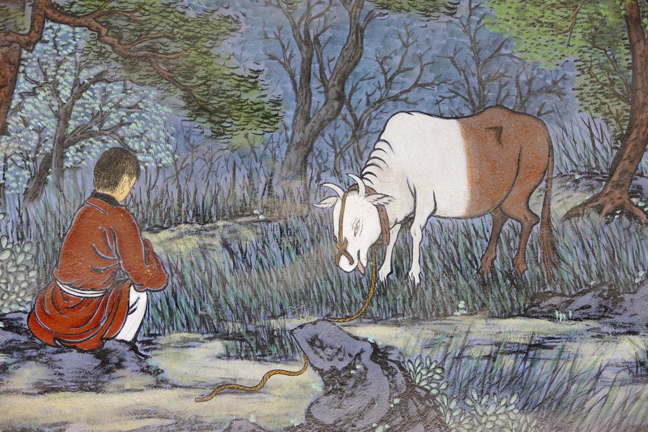 禅宗の10枚の牛の絵は、悟りの段階を表している牛の絵、ソウル、コリー・デュ・スッド 作： 不明