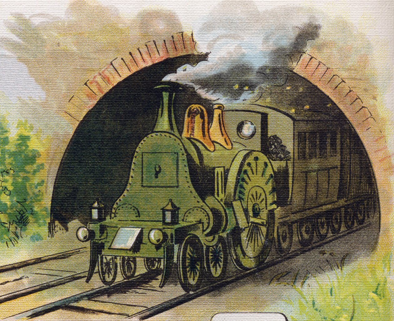 トンネルを抜ける列車。ABC L
