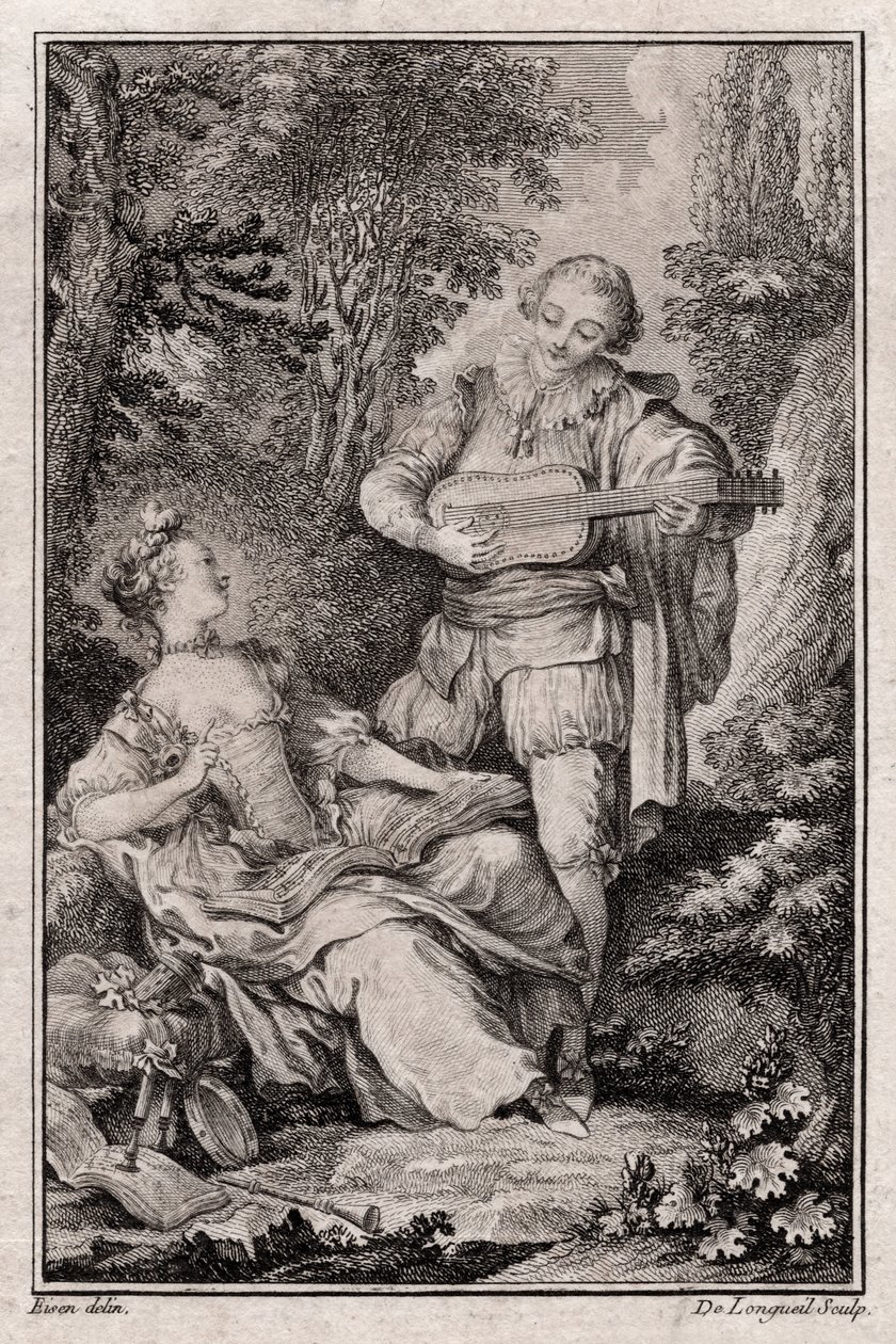 Nimetön genrekohtaus, Pariisi 1766 (kaiverrus) 作： 無名の画家