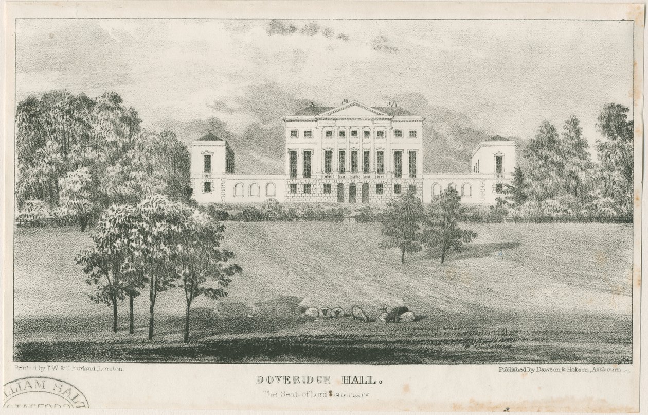 Uttoxeter-Doveridge Hall：lithograph、nd [c 1839] 作： 不明