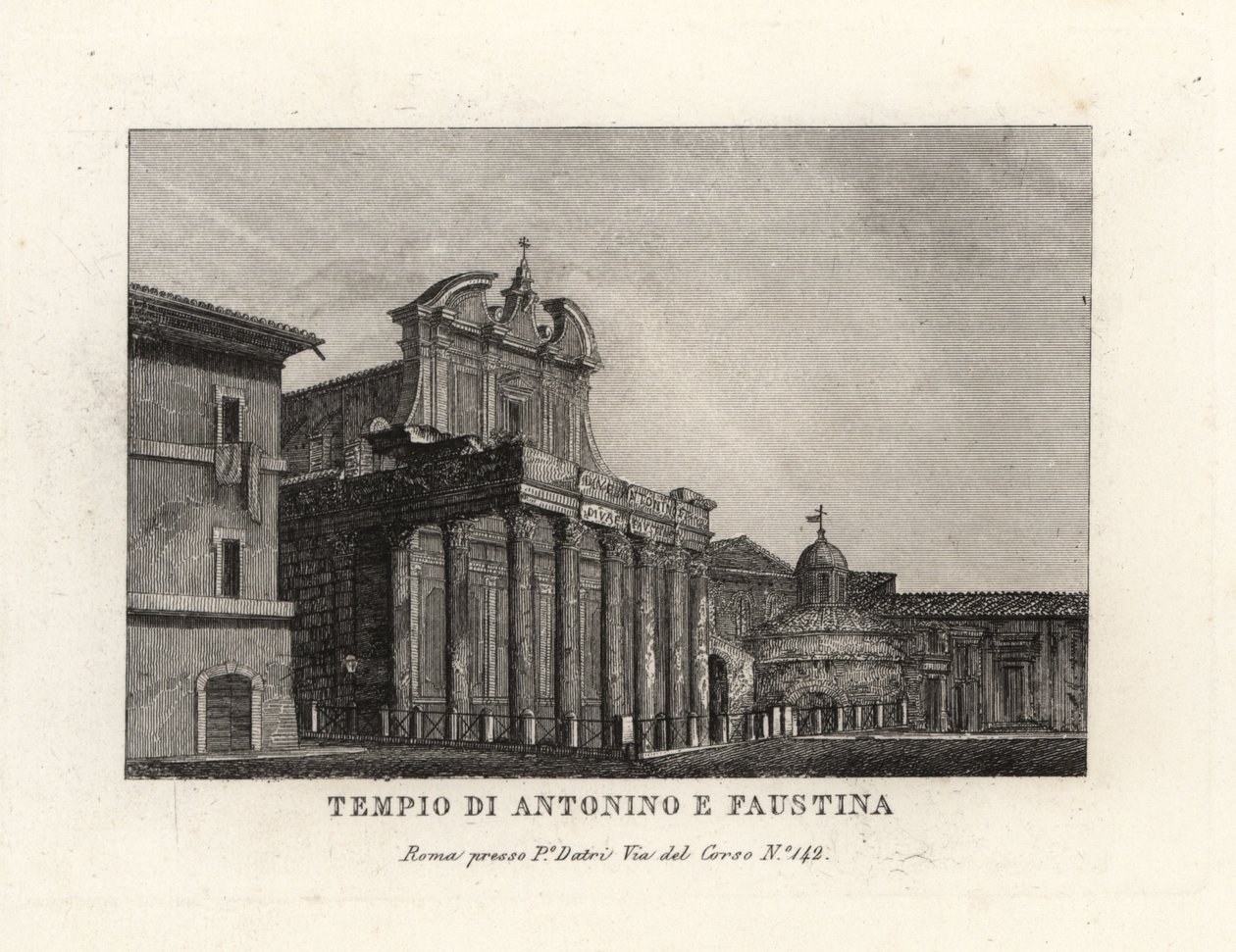 アントニヌスとファウスティナの神殿（Tempio di Antonino e Faustina）の眺め（ローマ、フォロロマーノ 作： 不明