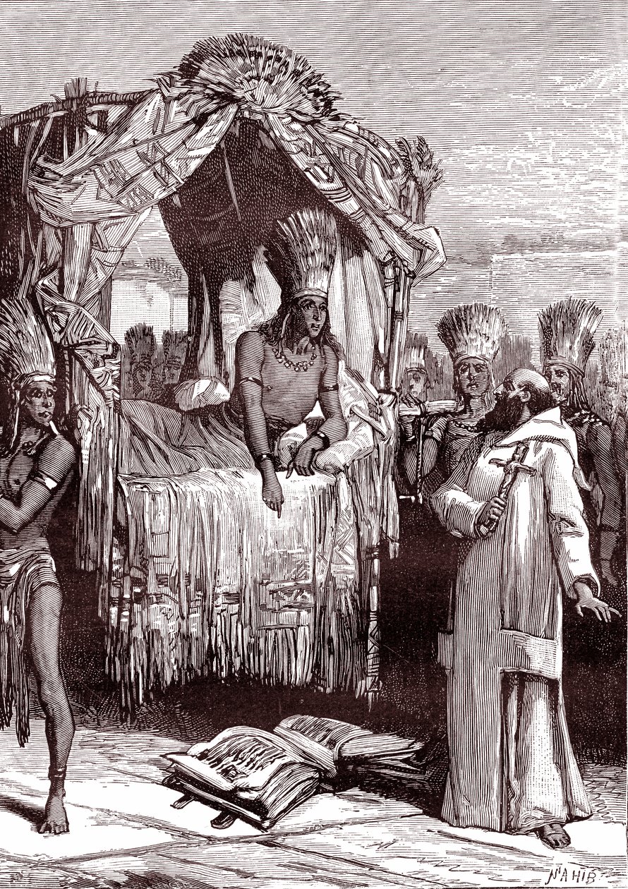 ヴァンサン・デ・バルベルデとATAHUALPA 作： 無名の画家
