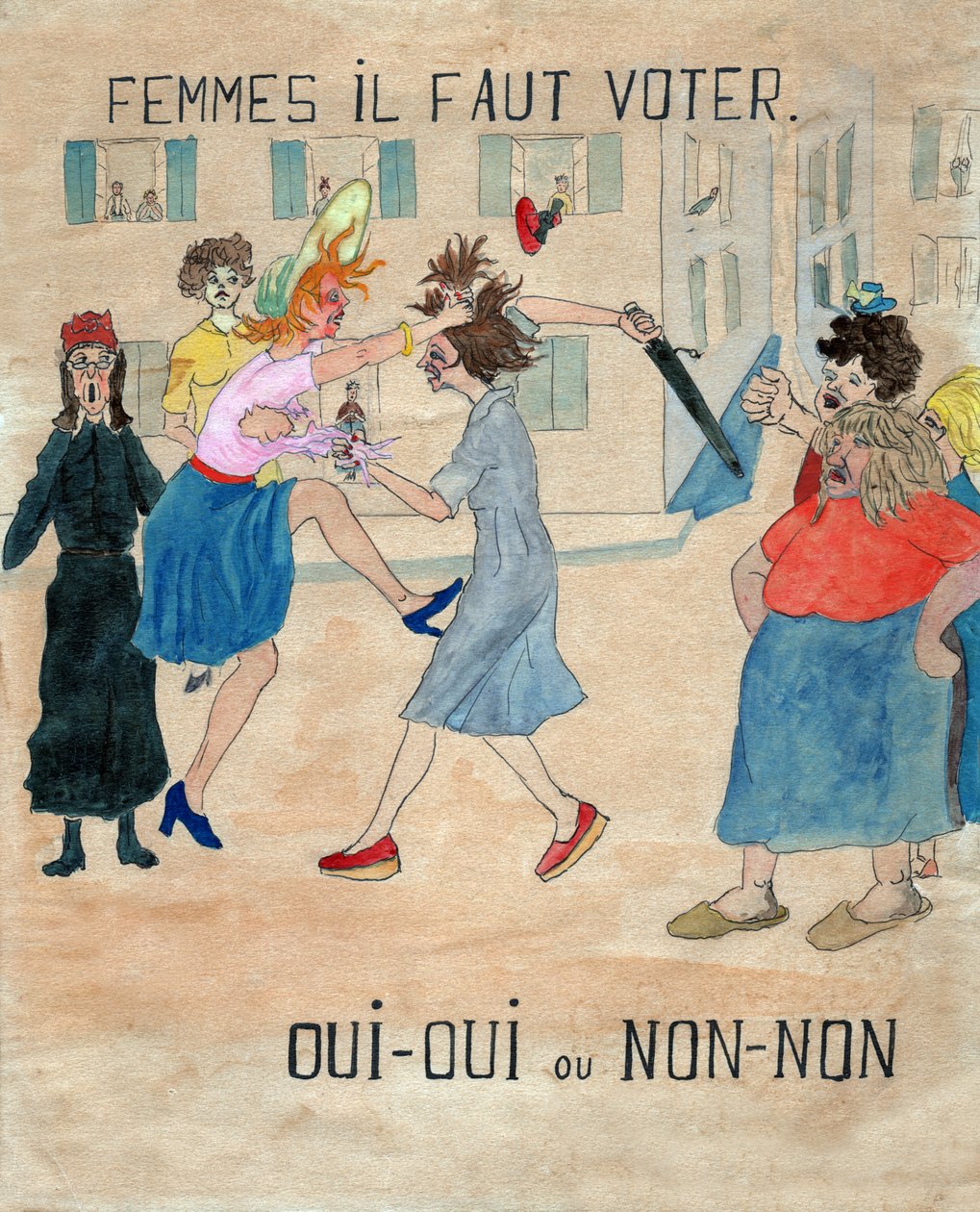 女性の投票、1935～1940年頃 作： 無名の画家