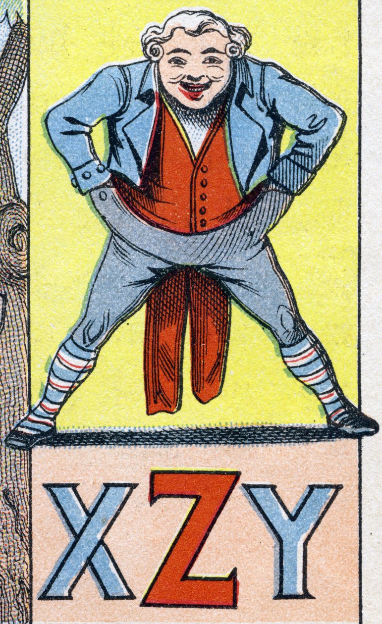 XZYの文字。ABC Les Images en Alphabet "の中のエングレービング。エピナルのイメージング。Pellerin and Cie, printer-publisher, Epinal, 19世紀後半, 1890年頃。10ページ。薄さ：19.5 x 13.5 cm 作： 不明