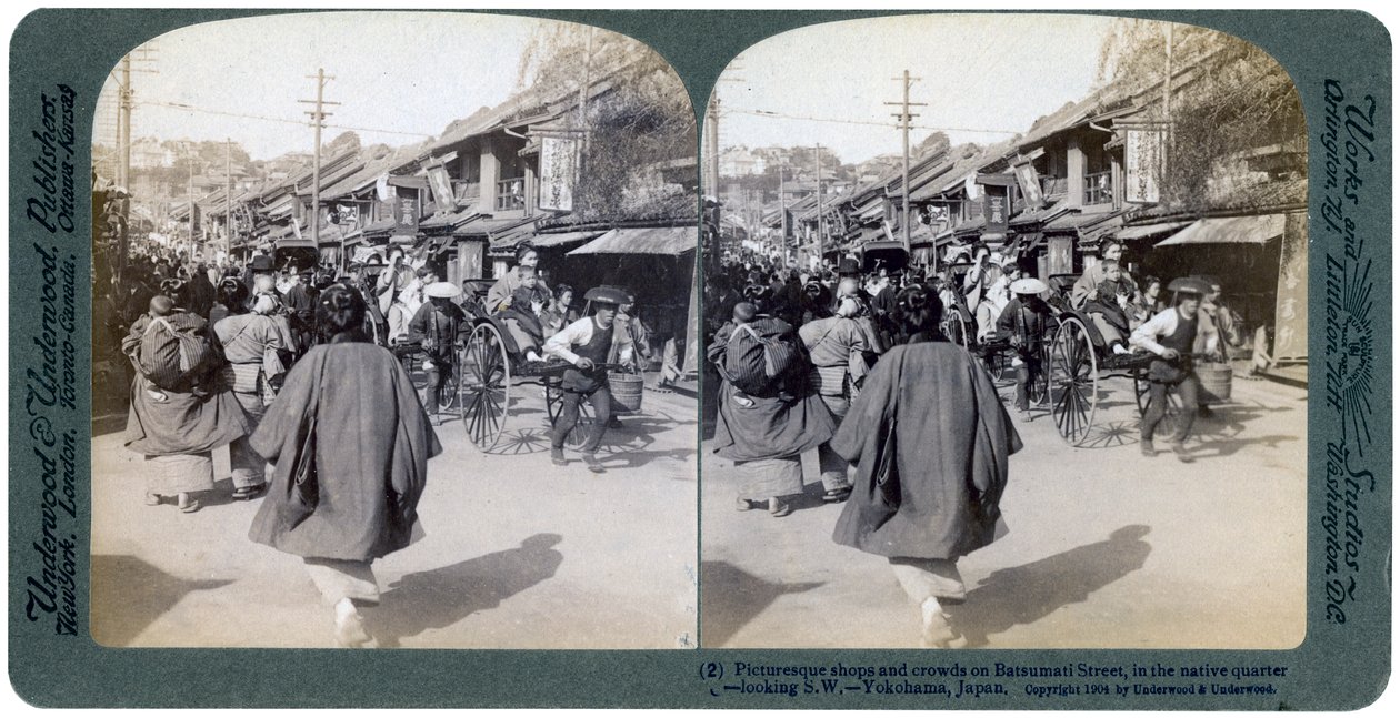 バッツマティ通り、横浜、1904。 作： アンダーウッドとアンダーウッド
