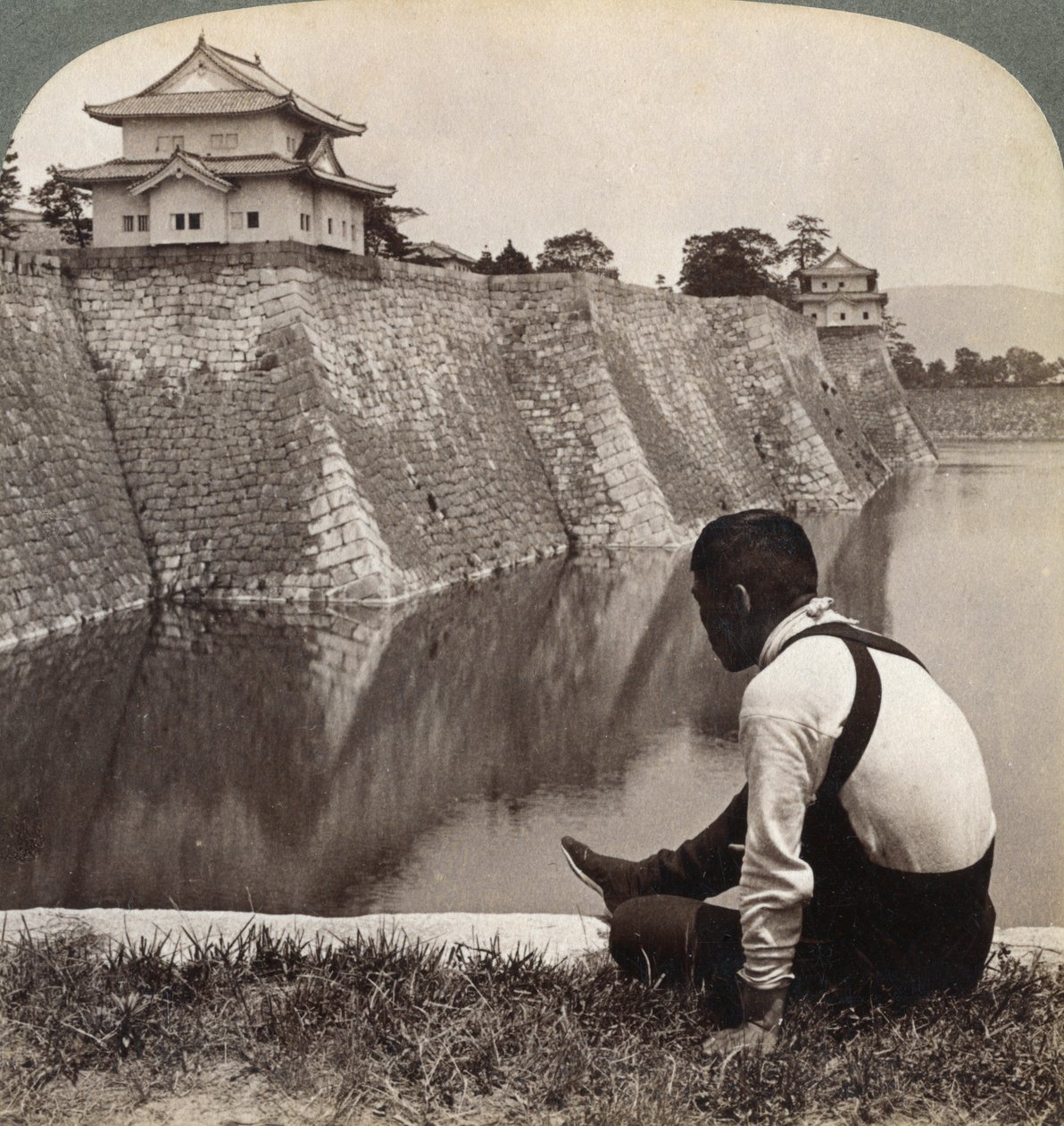 誇らしげな将軍の城、大阪、1904 作： アンダーウッドとアンダーウッド