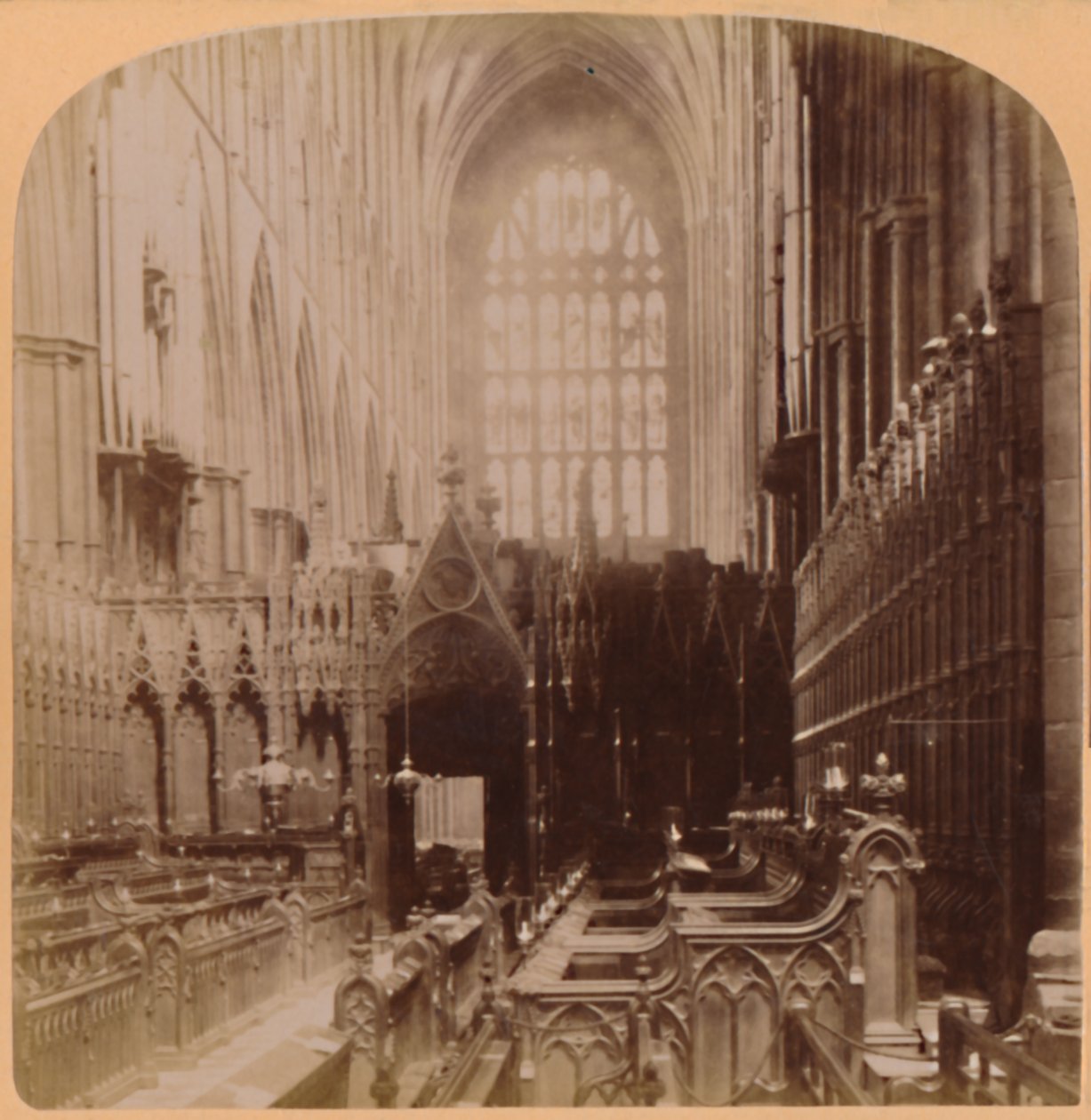 ウェストミンスター寺院、ロンドン、イギリス、1896年の内部。 作： アンダーウッドとアンダーウッド
