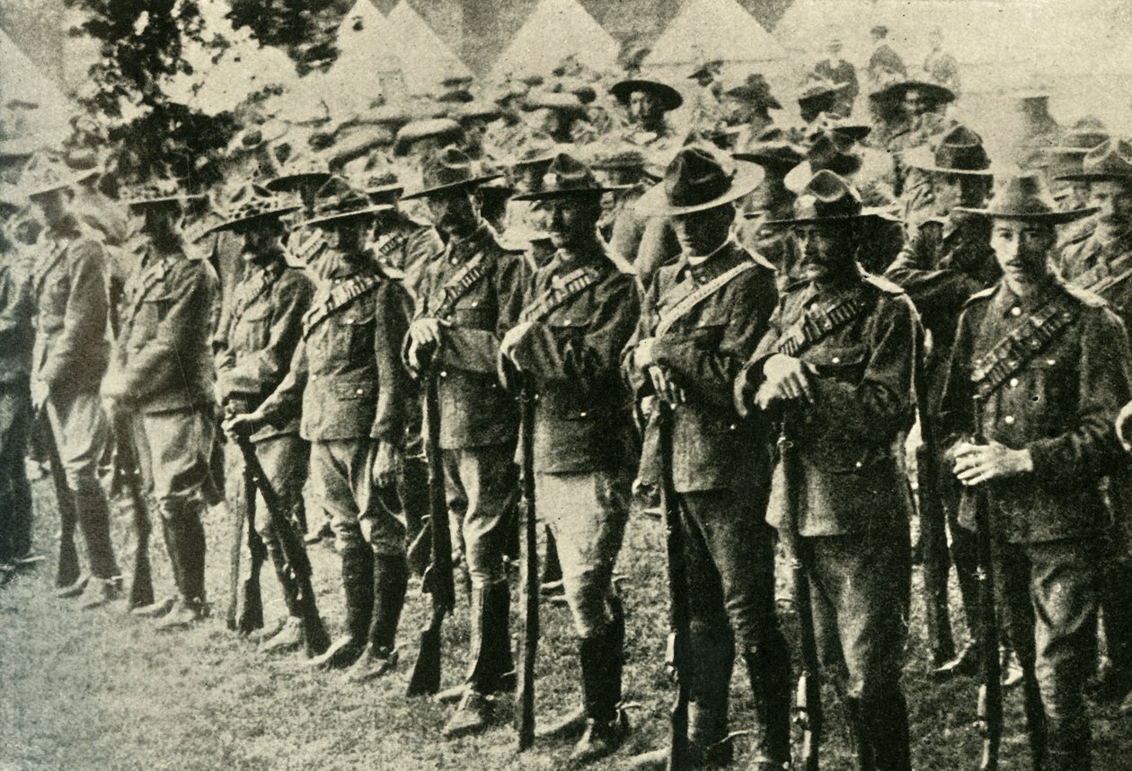 オーストラリア、ニュージーランド、カナダ、南アフリカの兵士、1914-1918、c1920。 作： アンダーウッドとアンダーウッド