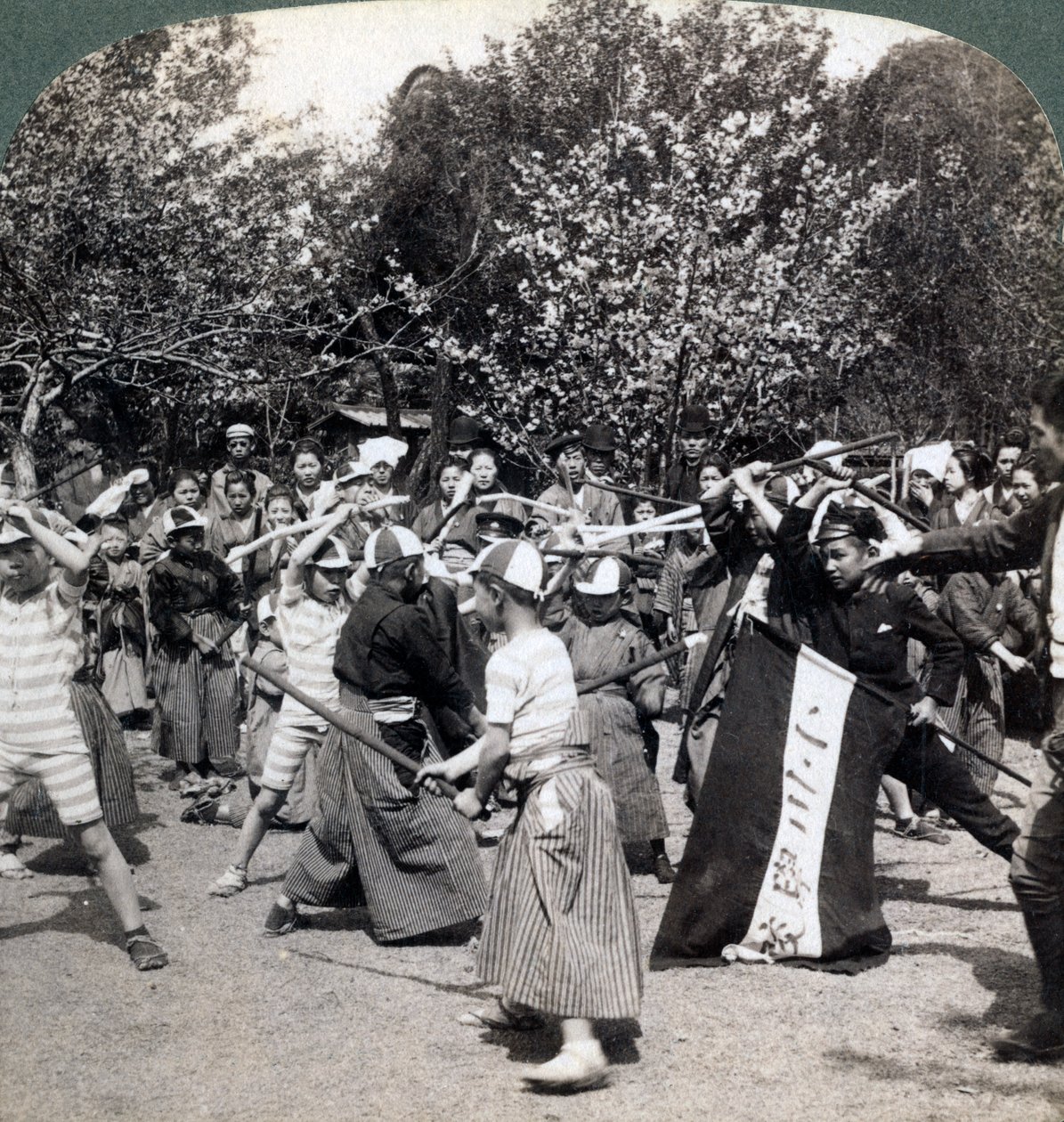 日本の若者の戦争の精神、東京、日本、1896 作： アンダーウッドとアンダーウッド