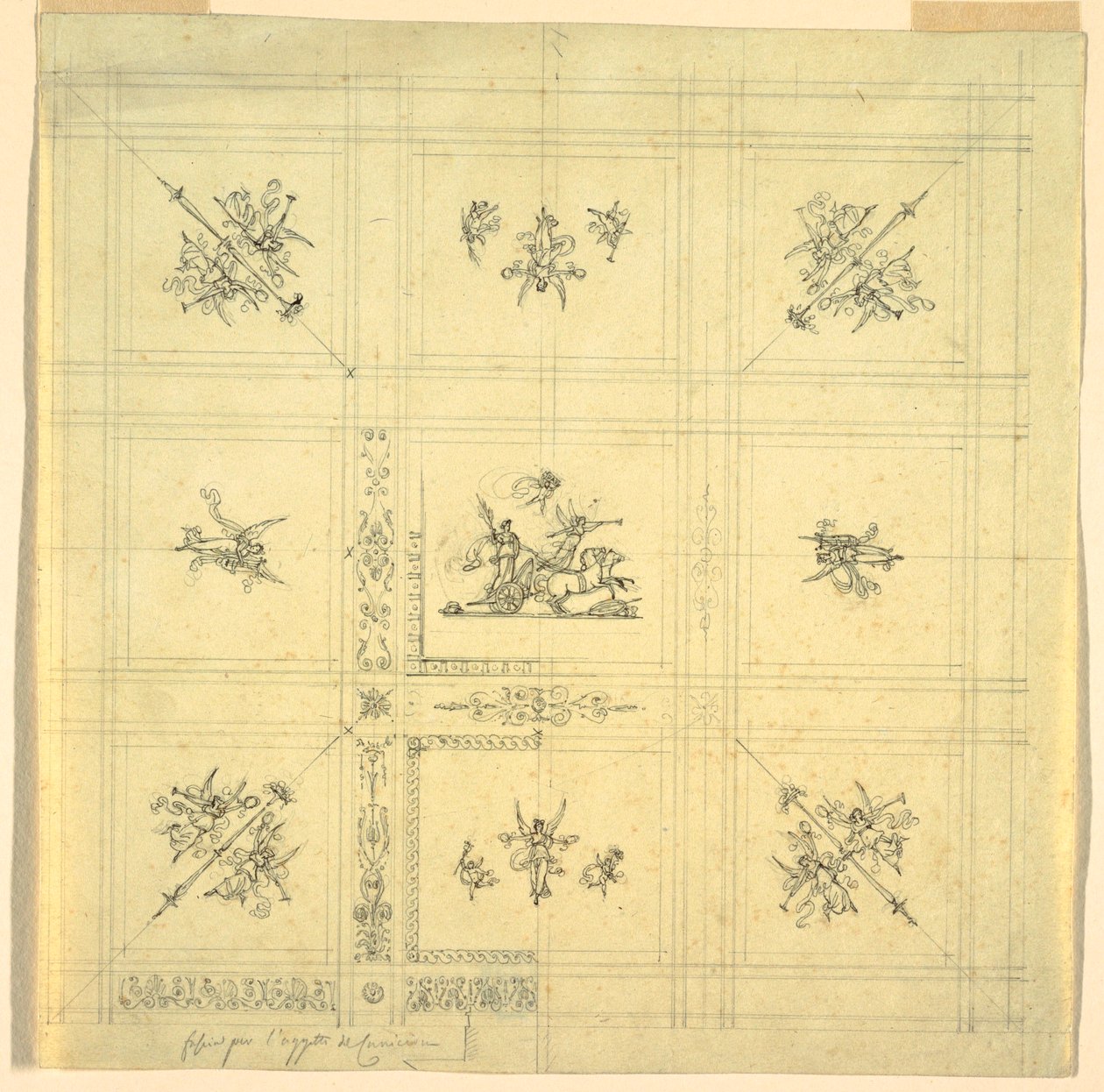 絵、天井の装飾、戦車での勝利、パラッツォクイリナーレ、ローマ、1812 作： 不明