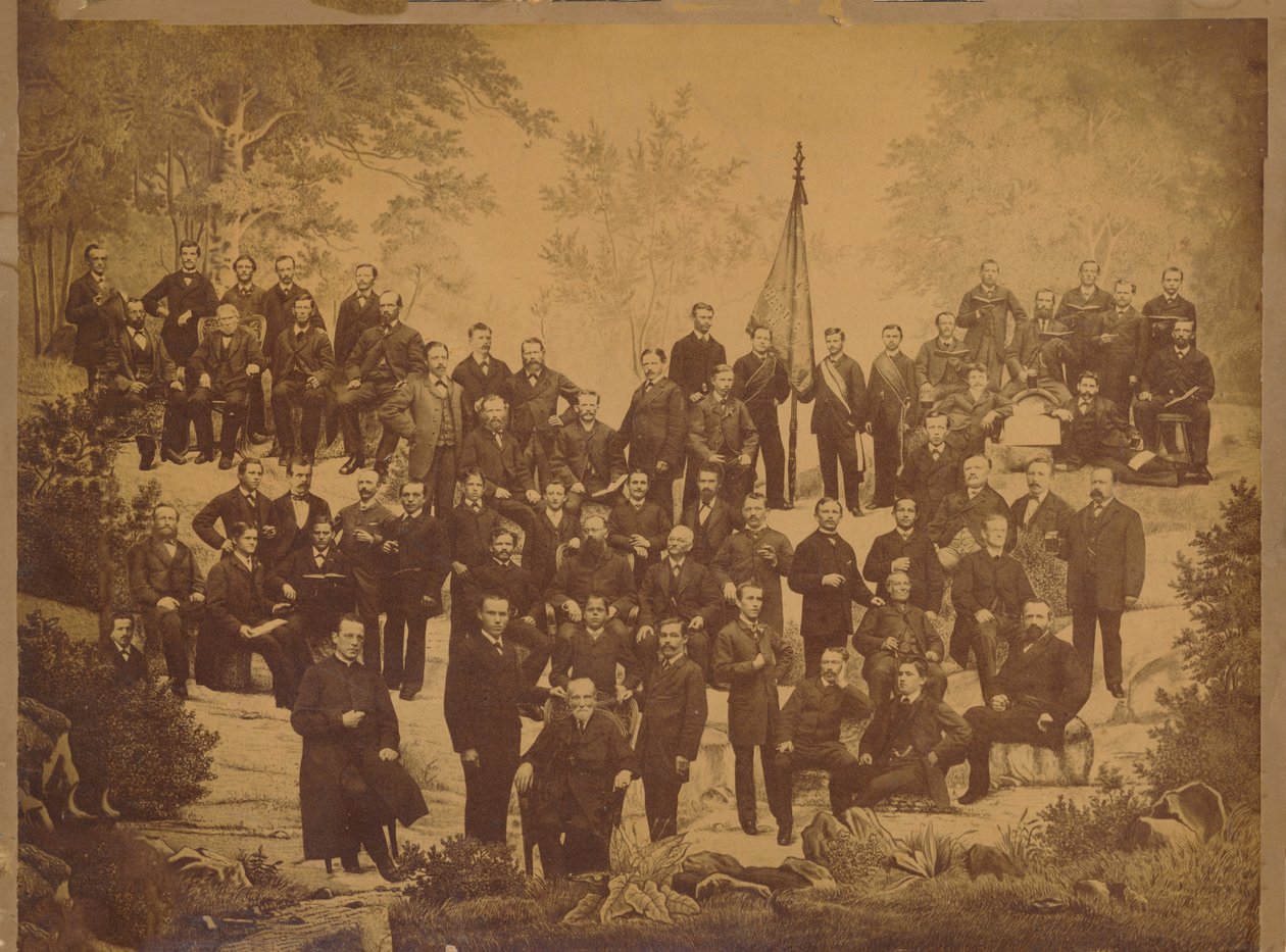 Oberursel Gesellenverein 1881ウィルヘルム・トリップ牧師とパノラマ写真 作： 不明